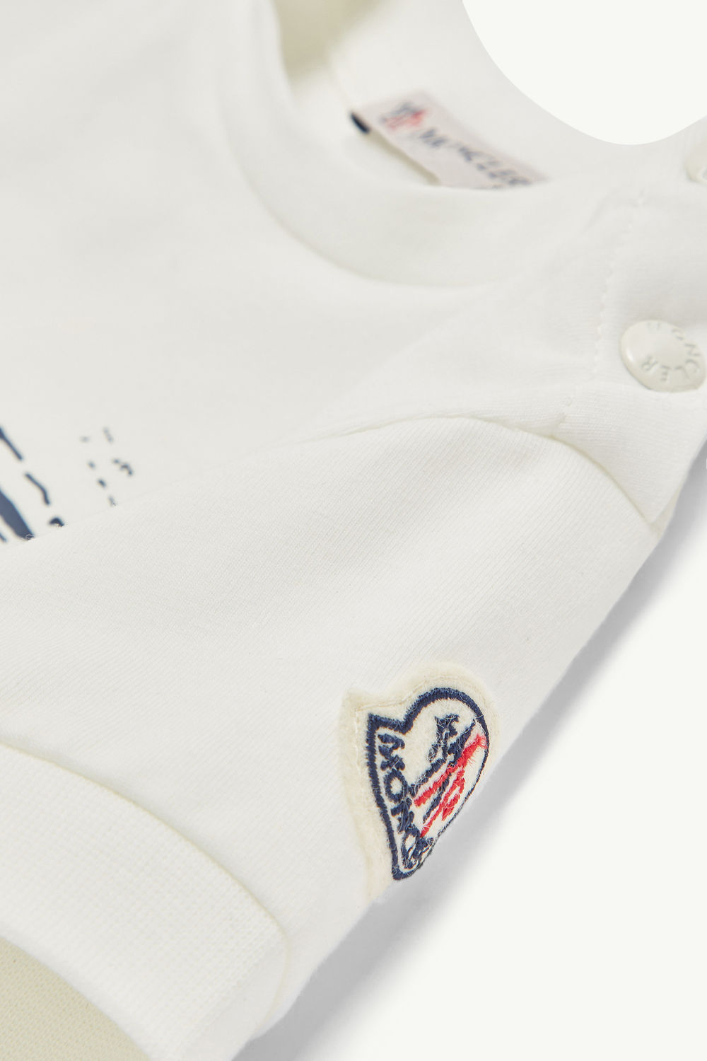 Whale Motif Cotton Romper Boy White Moncler 4