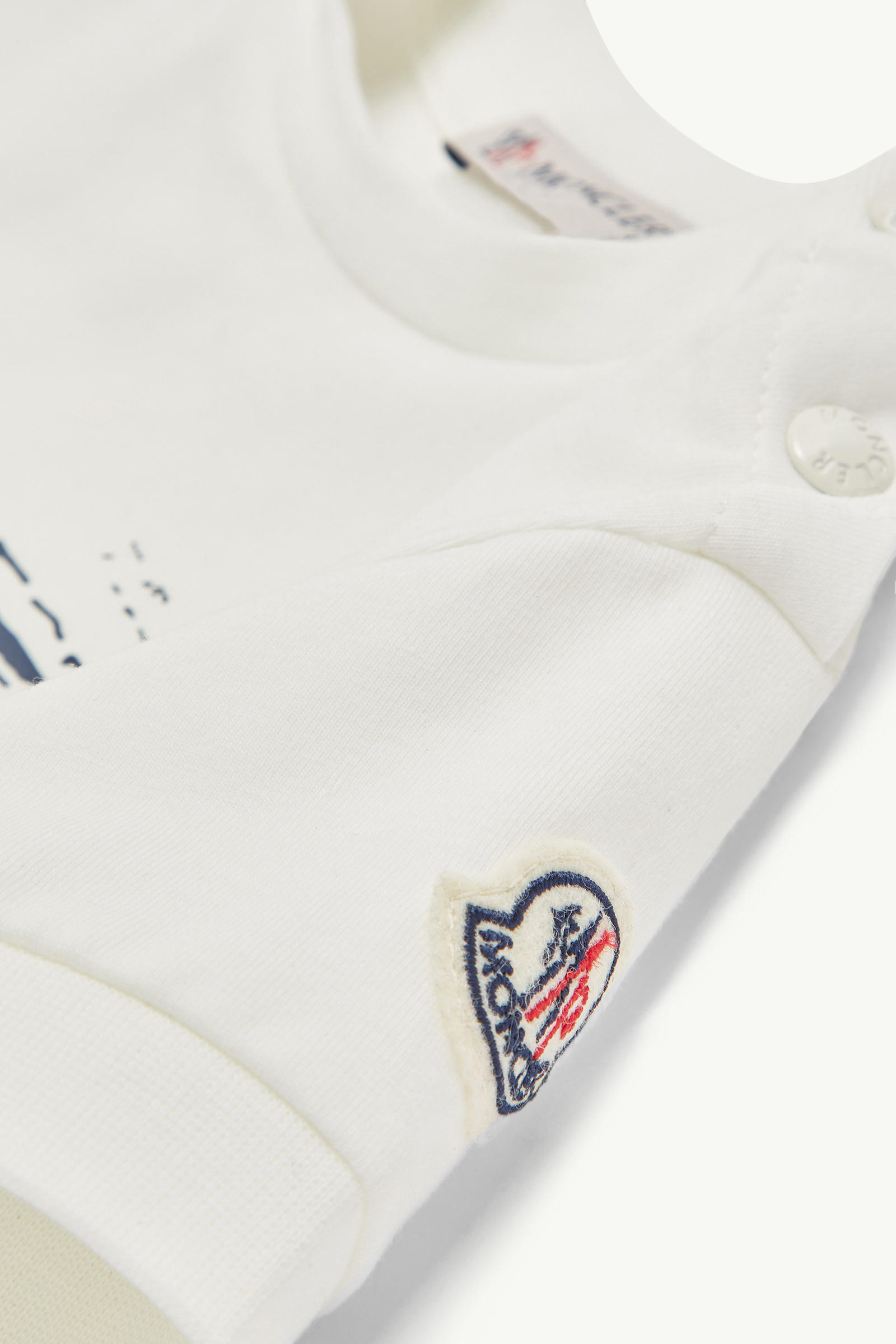 Whale Motif Cotton Romper Boy White Moncler 4