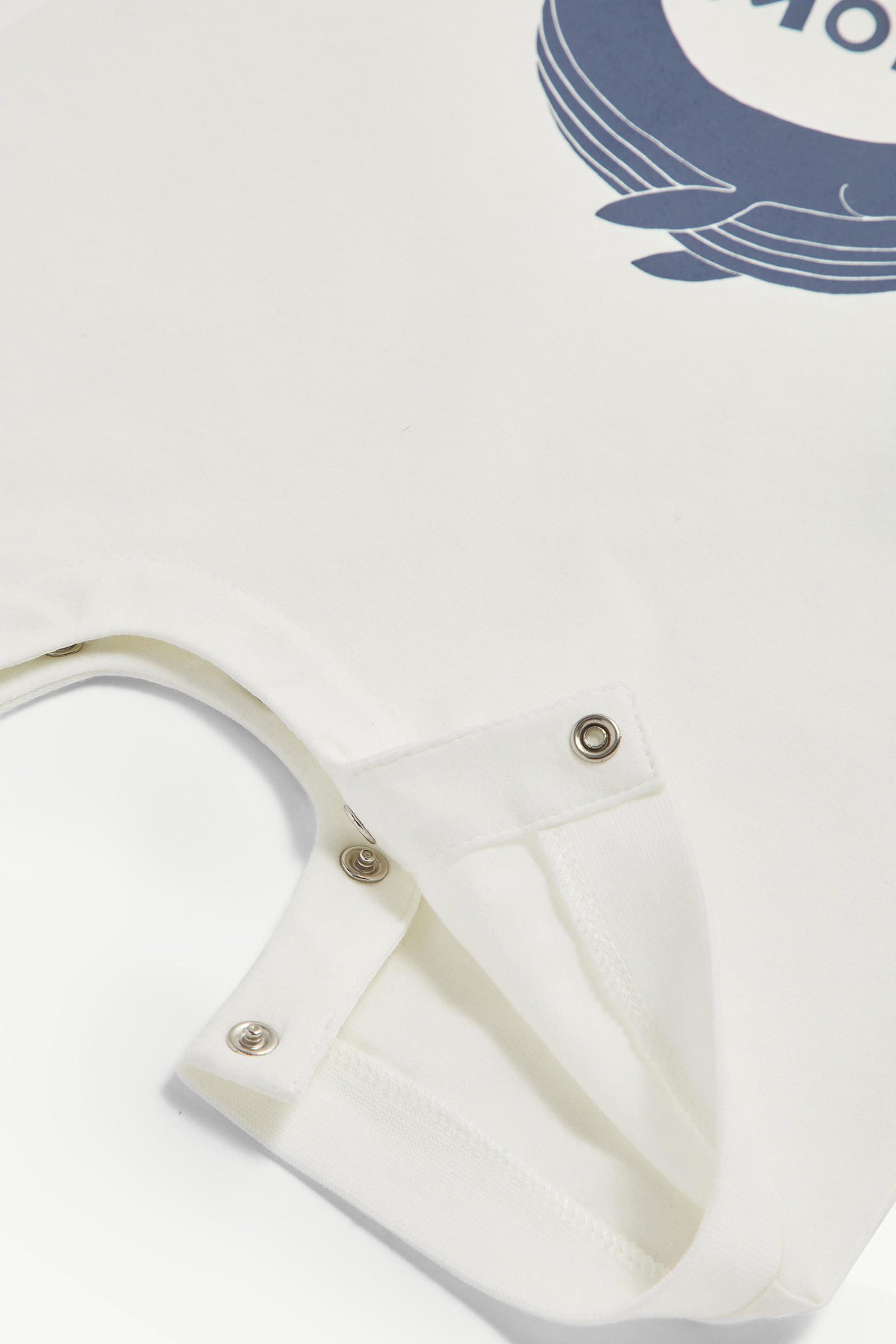 Tutina in cotone con motivo balena Bambino Bianco Moncler 5