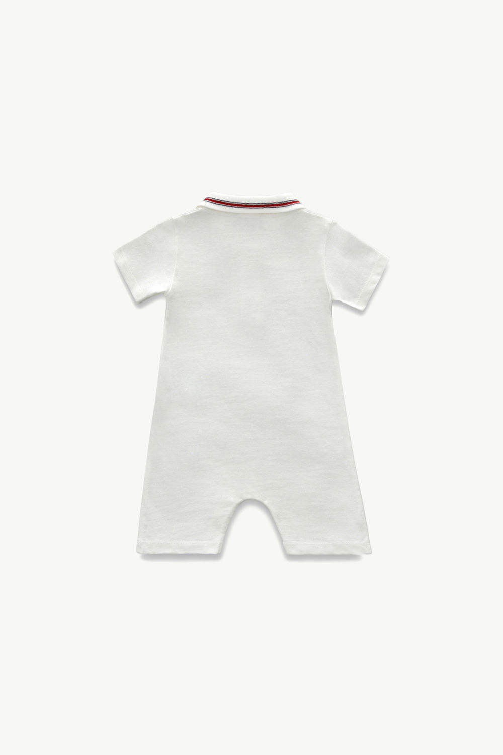 Logo Patch Cotton Piquet Baby Romper Boy White Moncler 1