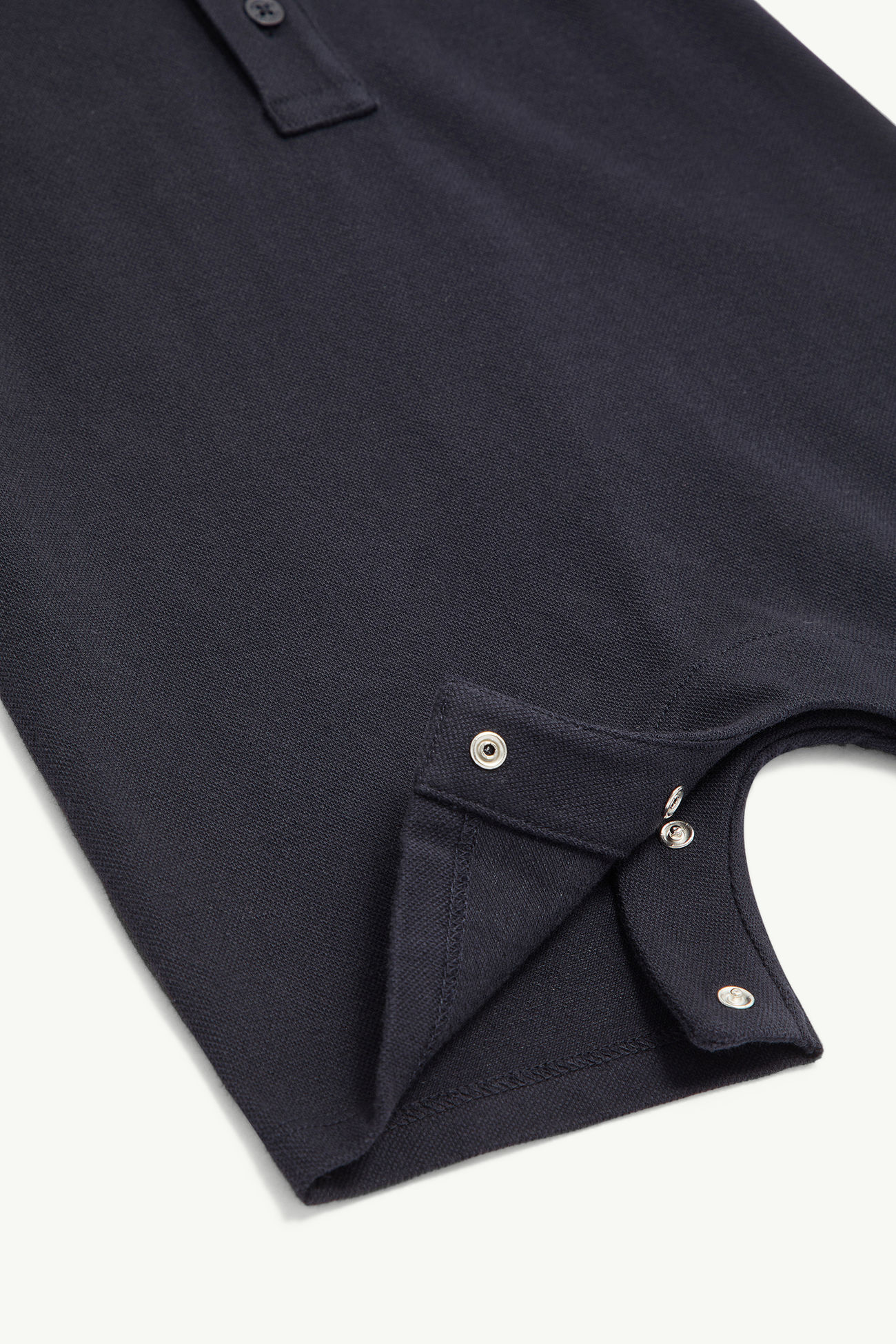 Logo Patch Cotton Piquet Baby Romper Boy Navy Blue Moncler 3