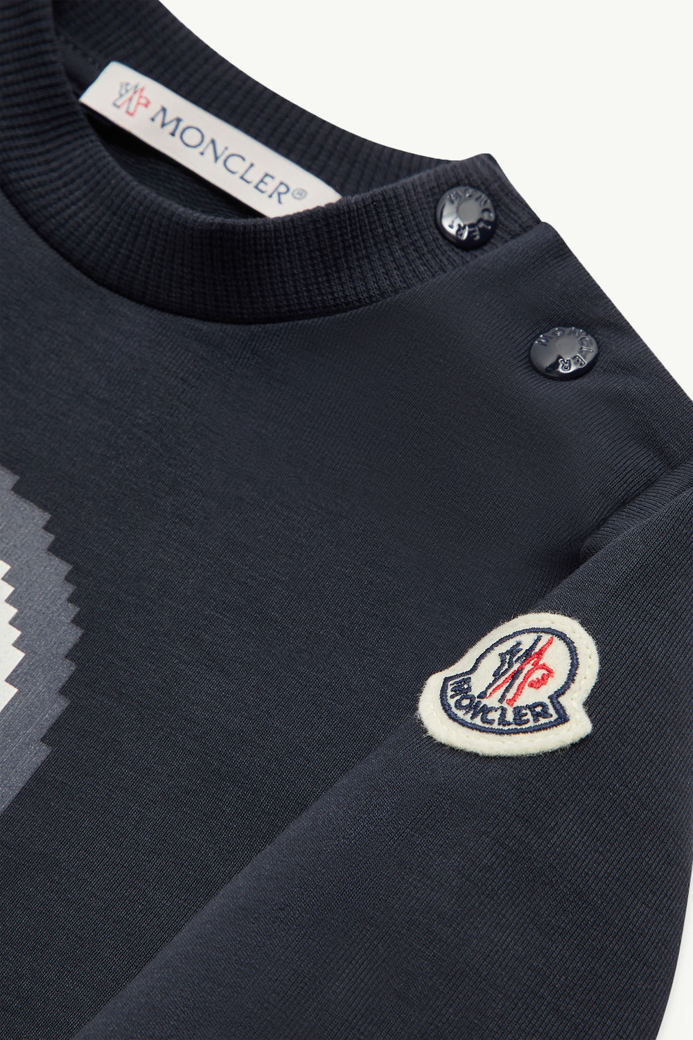 Pixel Logo Cotton Tracksuit Set Boy Night Blue Moncler 2