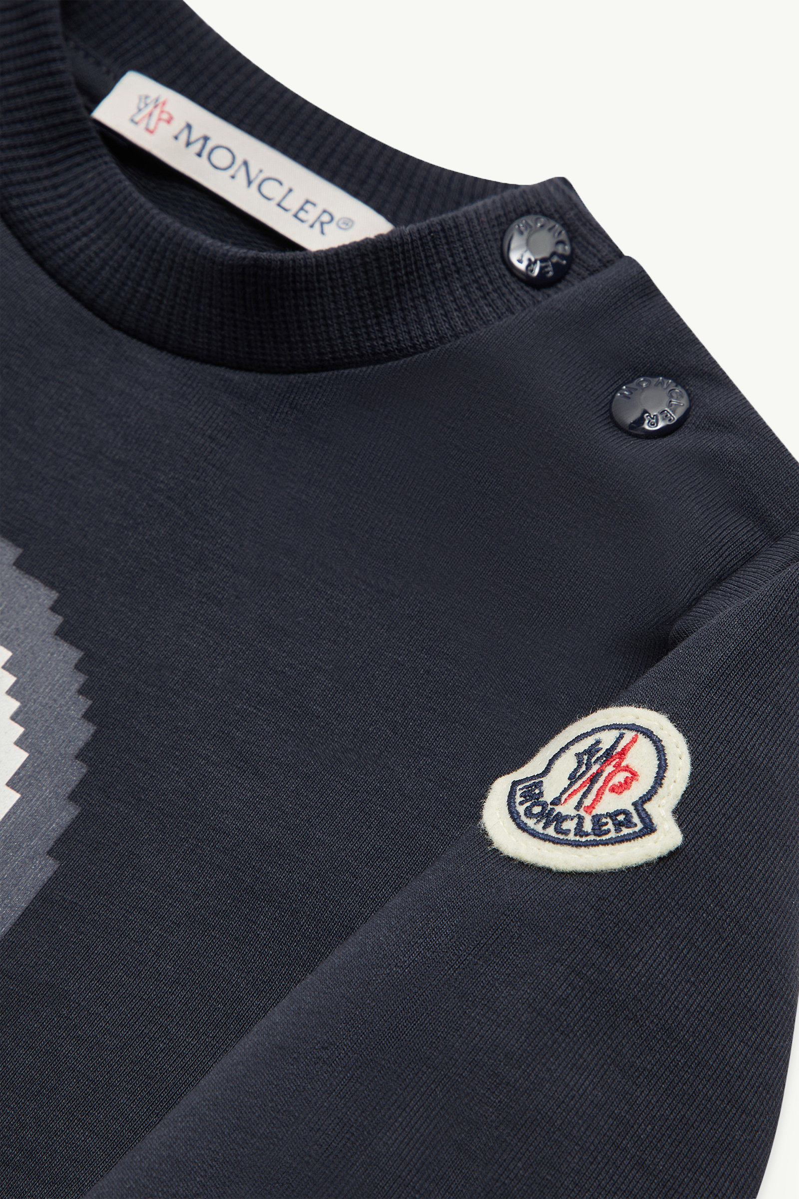 Pixel Logo Cotton Tracksuit Set Boy Night Blue Moncler 2