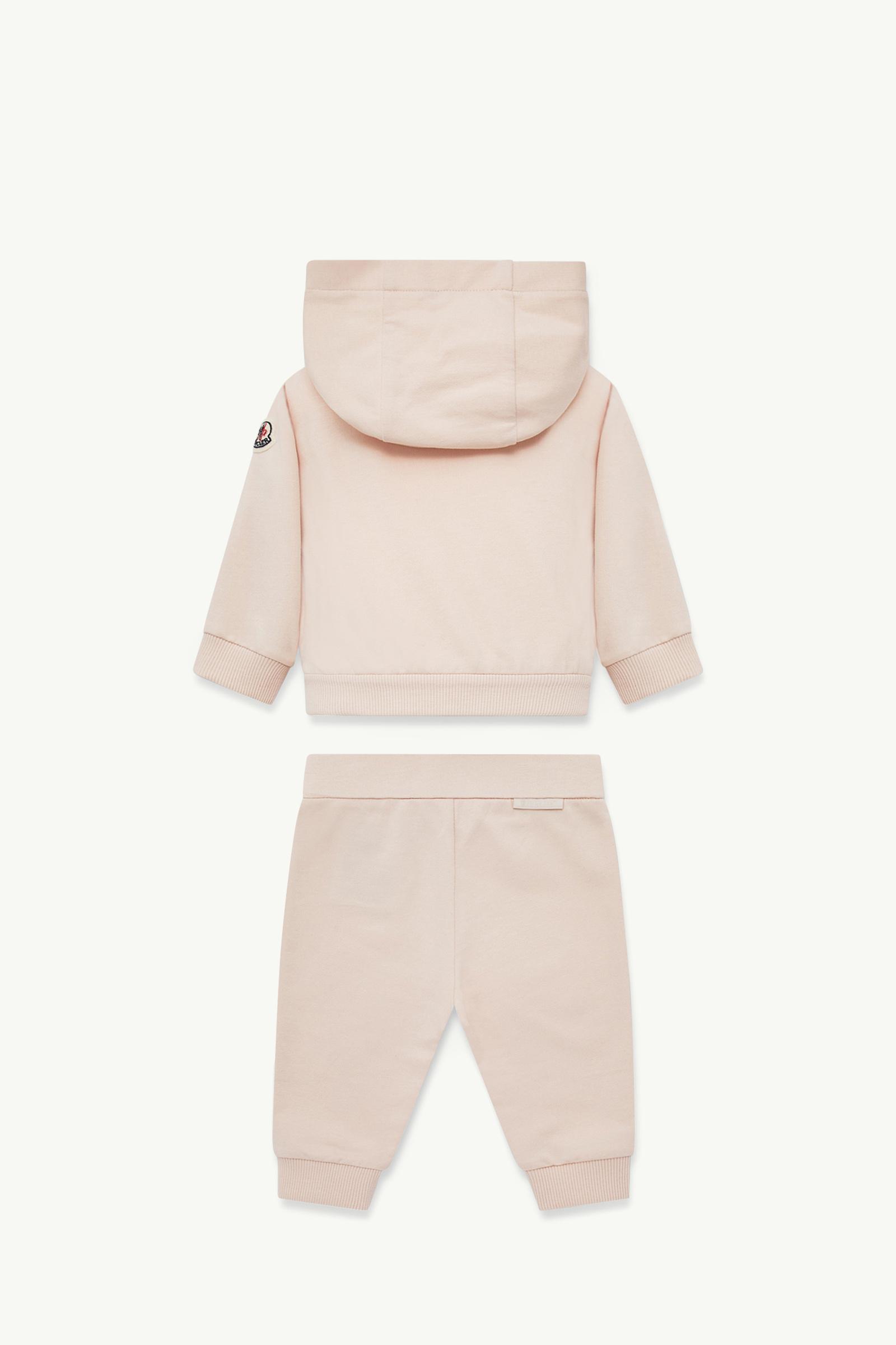 Embroidered Logo Cotton Tracksuit Set Girl Light Pink Moncler 1