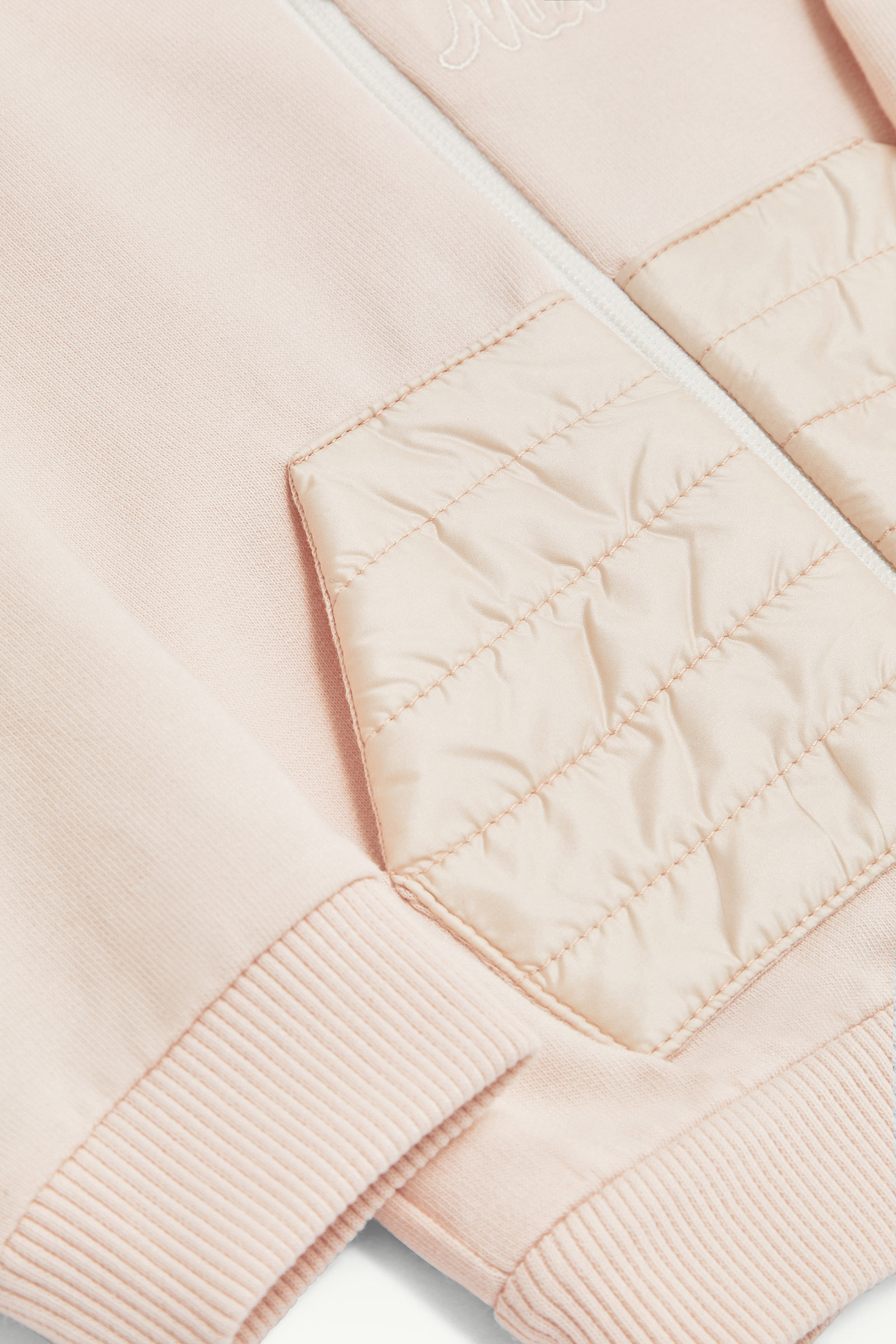 Embroidered Logo Cotton Tracksuit Set Girl Light Pink Moncler 3