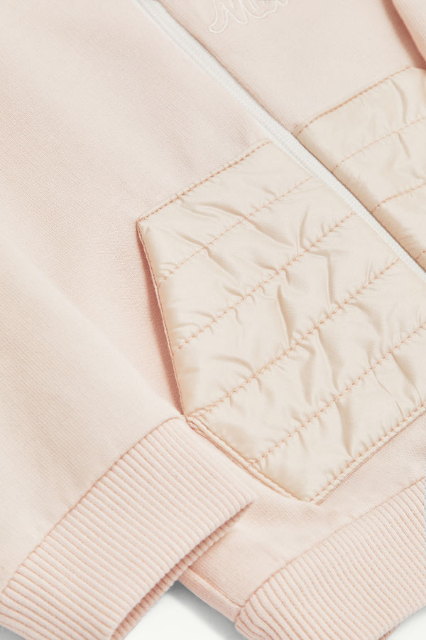 Set di tuta con logo ricamato in cotone Bambina Rosa Chiaro Moncler 3
