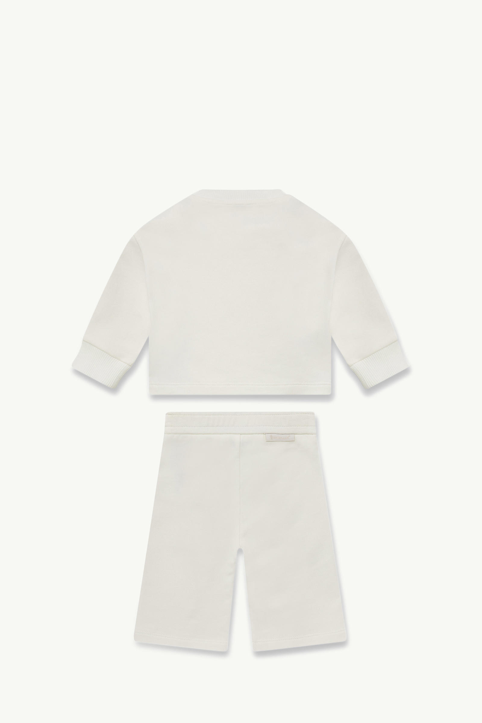 Embroidered Cursive Logo Cotton Set Girl White Moncler 1