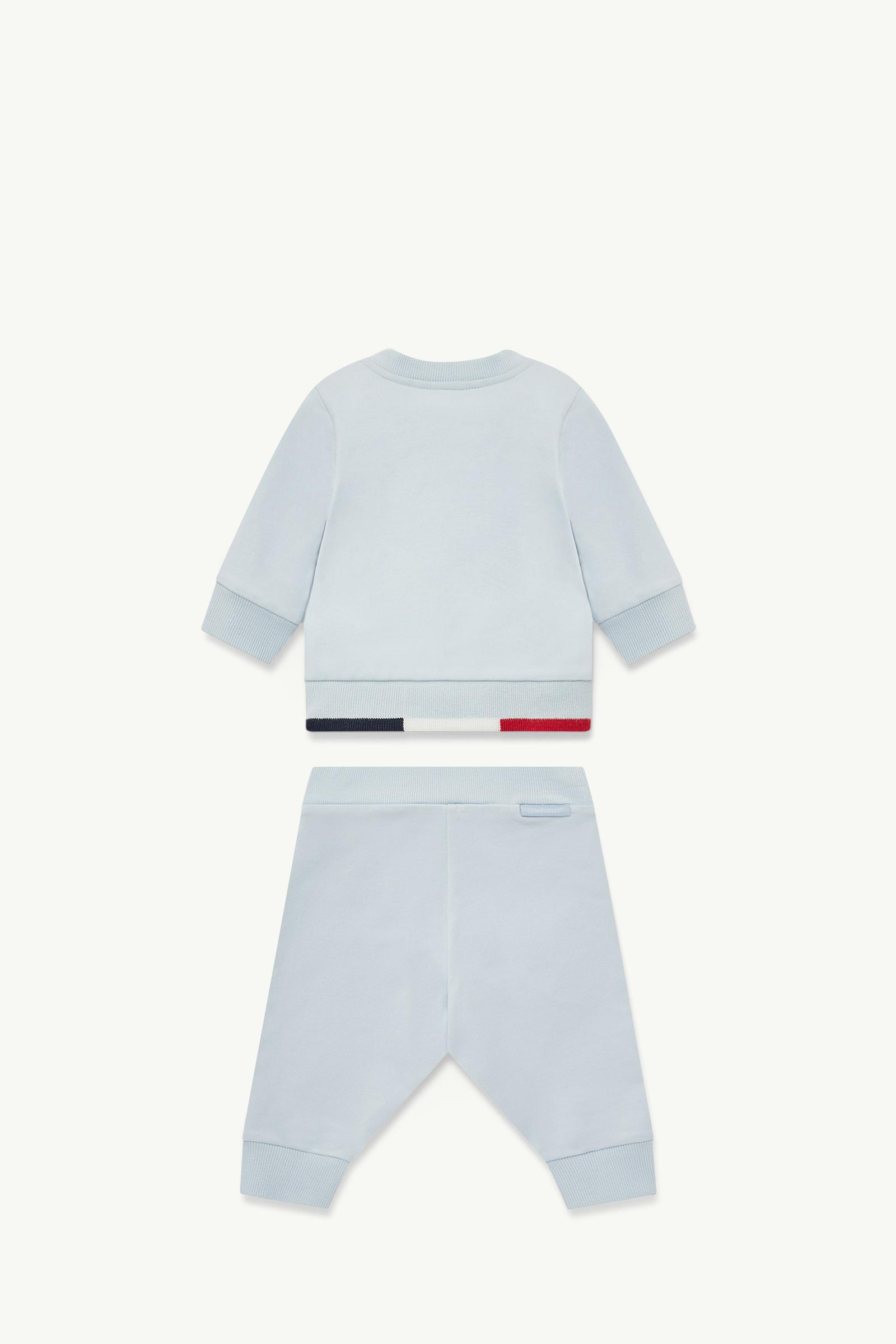 Tricolor-Trimmed Cotton Tracksuit Set Boy Light Blue Moncler 1