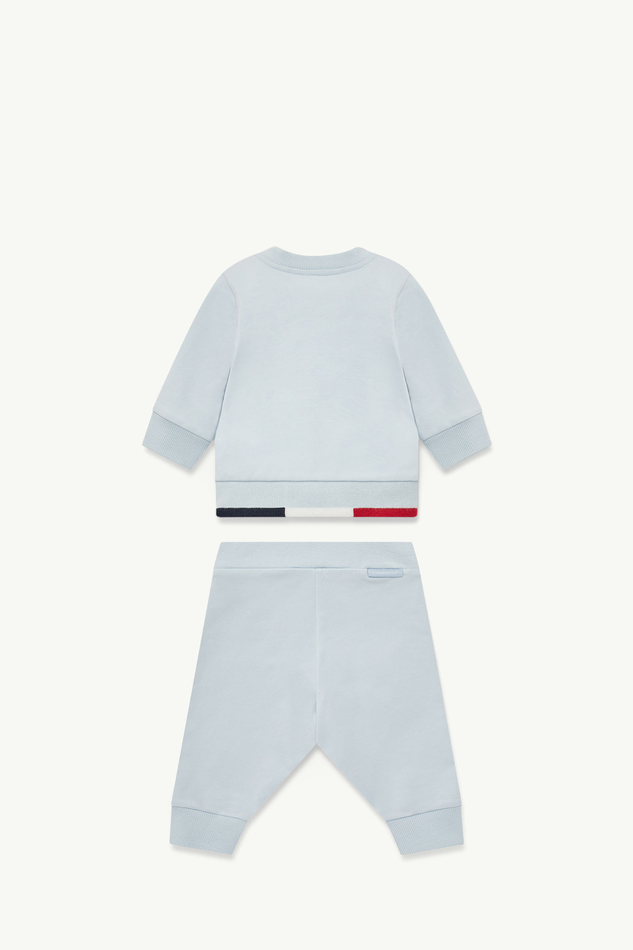 Ensemble de survêtement en coton à bords tricolores Garçon Bleu clair Moncler 1