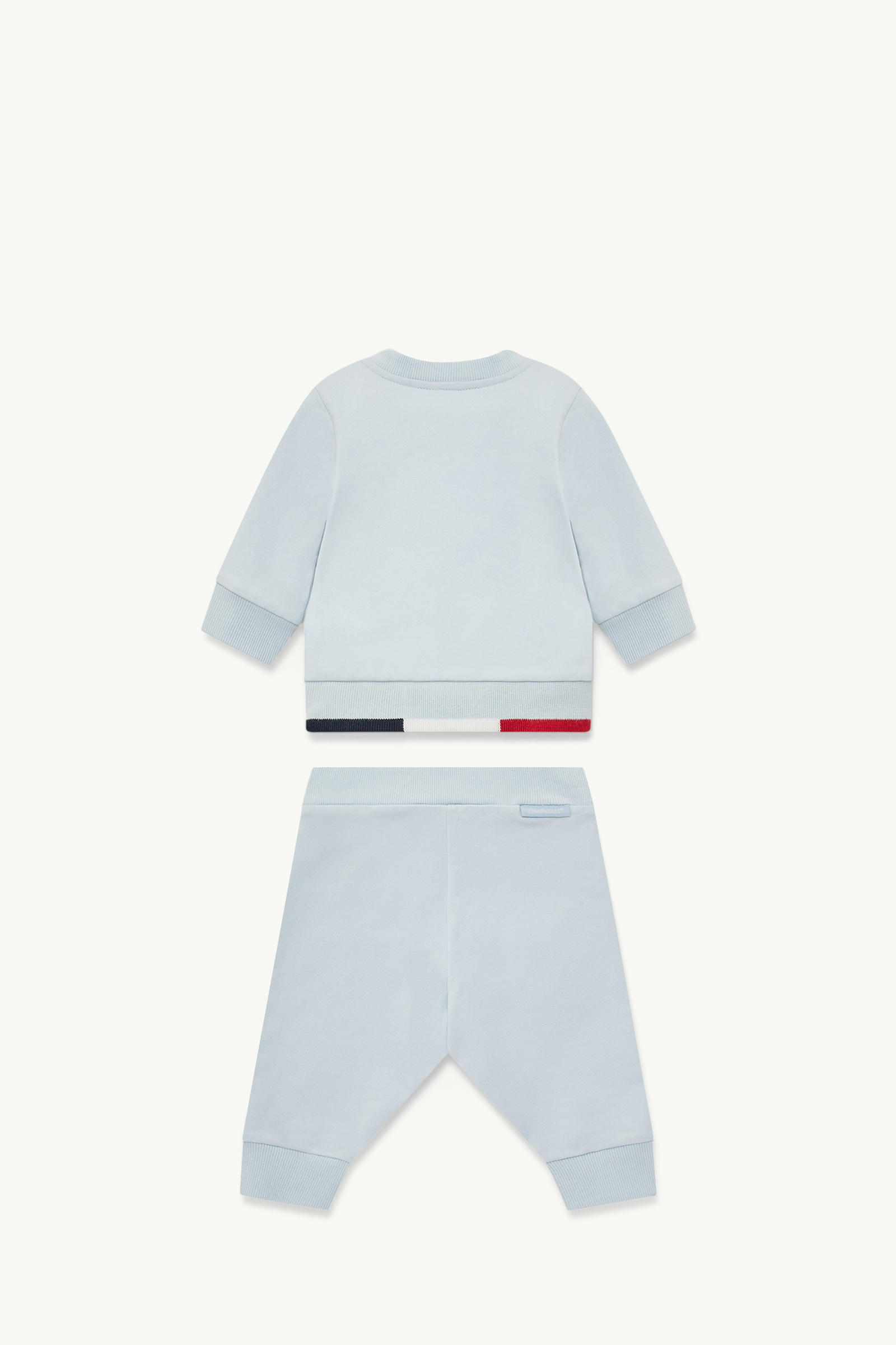 Tricolor-Trimmed Cotton Tracksuit Set Boy Light Blue Moncler 1