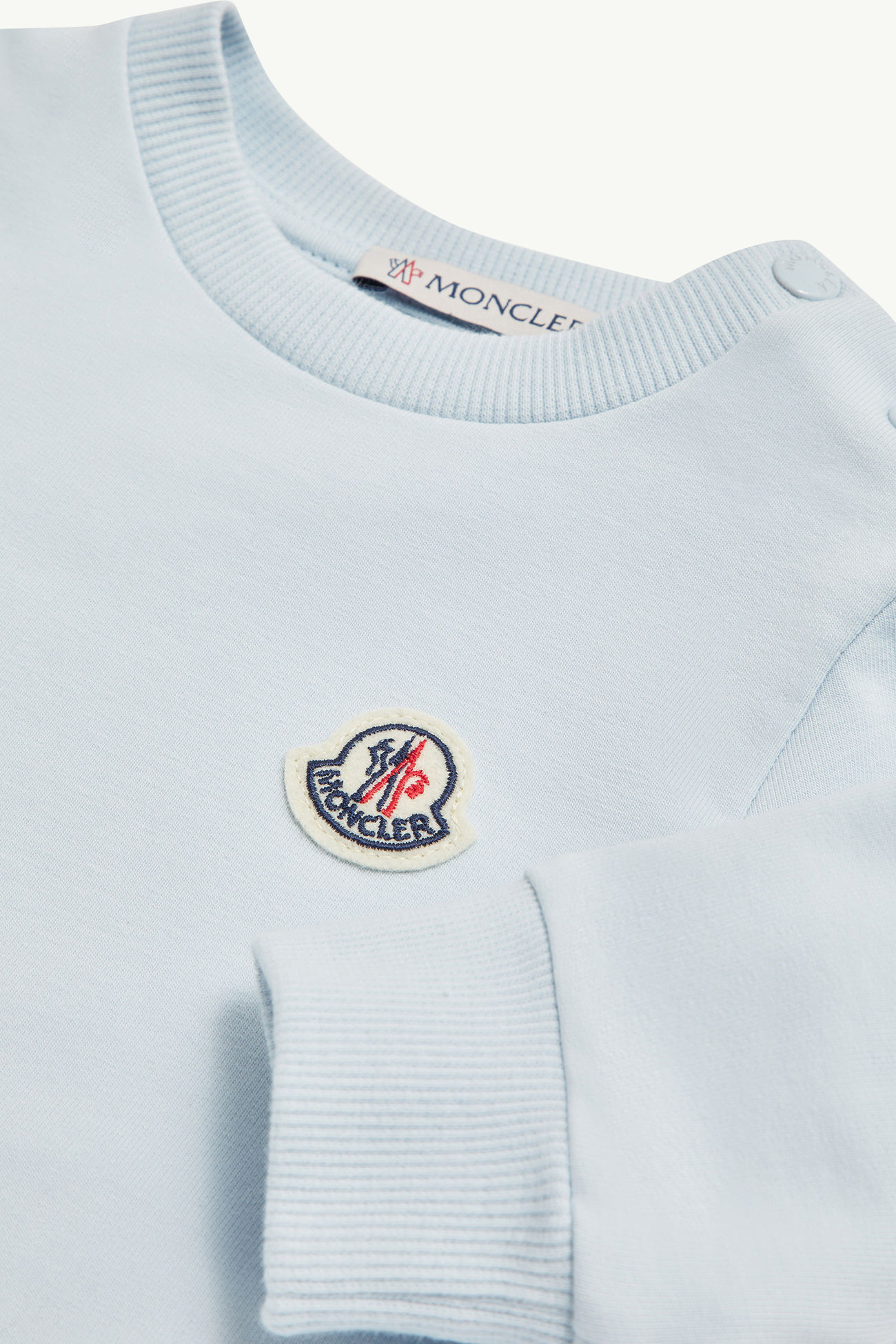 Tricolor-Trimmed Cotton Tracksuit Set Boy Light Blue Moncler 2