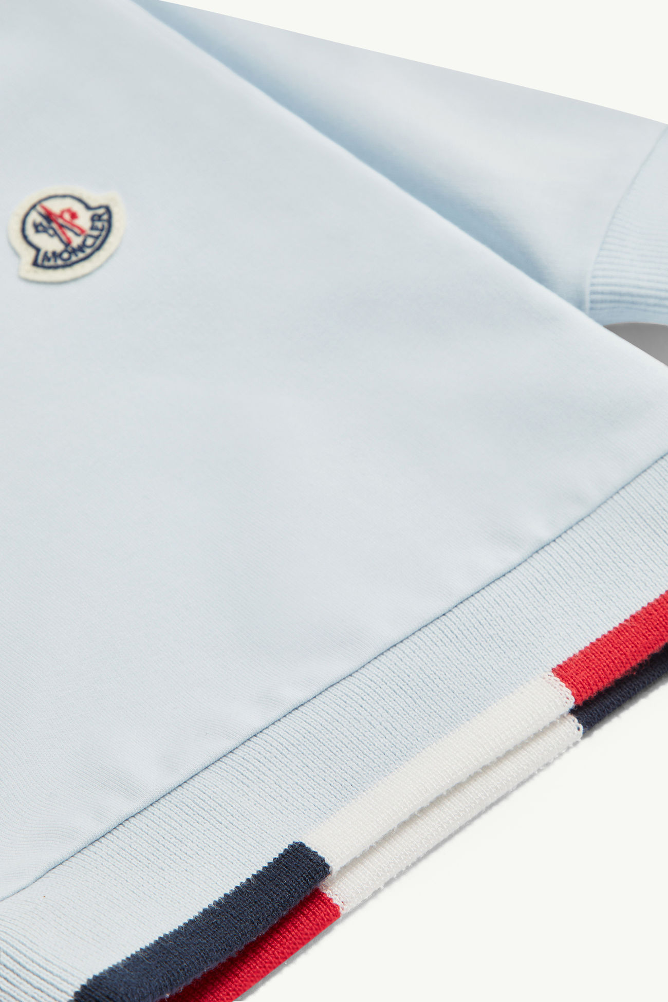 Tricolor-Trimmed Cotton Tracksuit Set Boy Light Blue Moncler 3