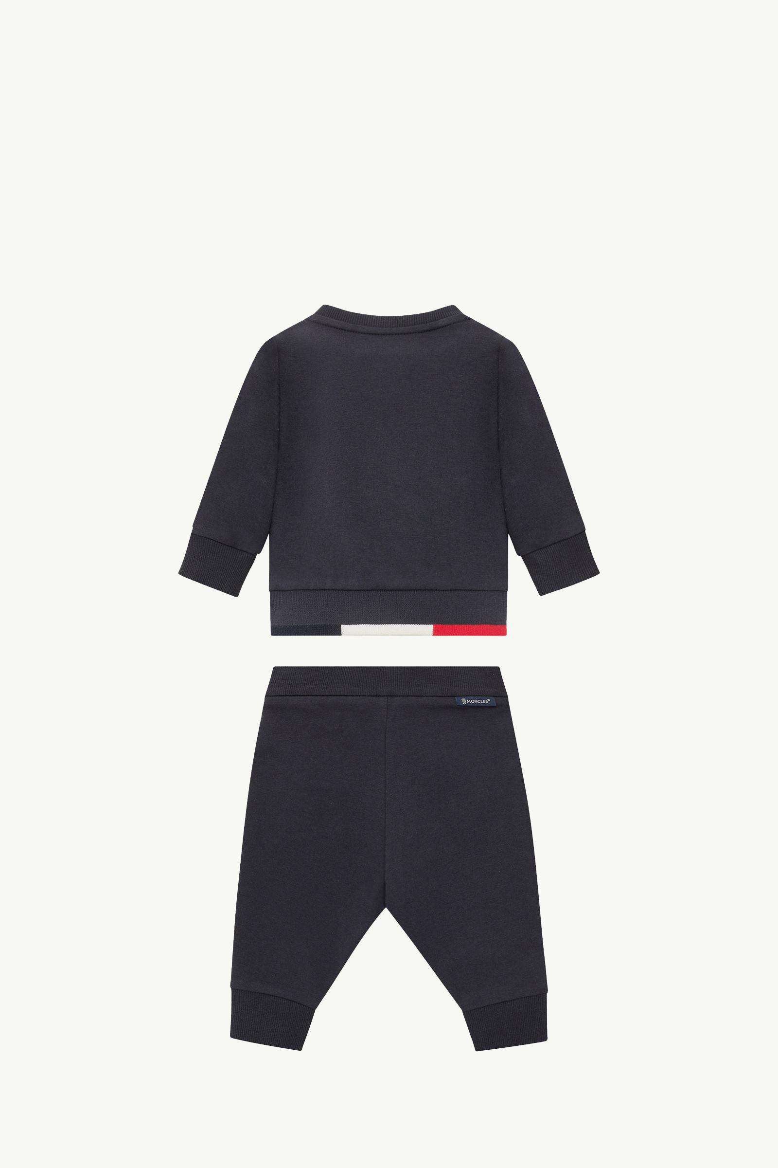 Tricolor-Trimmed Cotton Tracksuit Set Boy Navy Blue Moncler 1