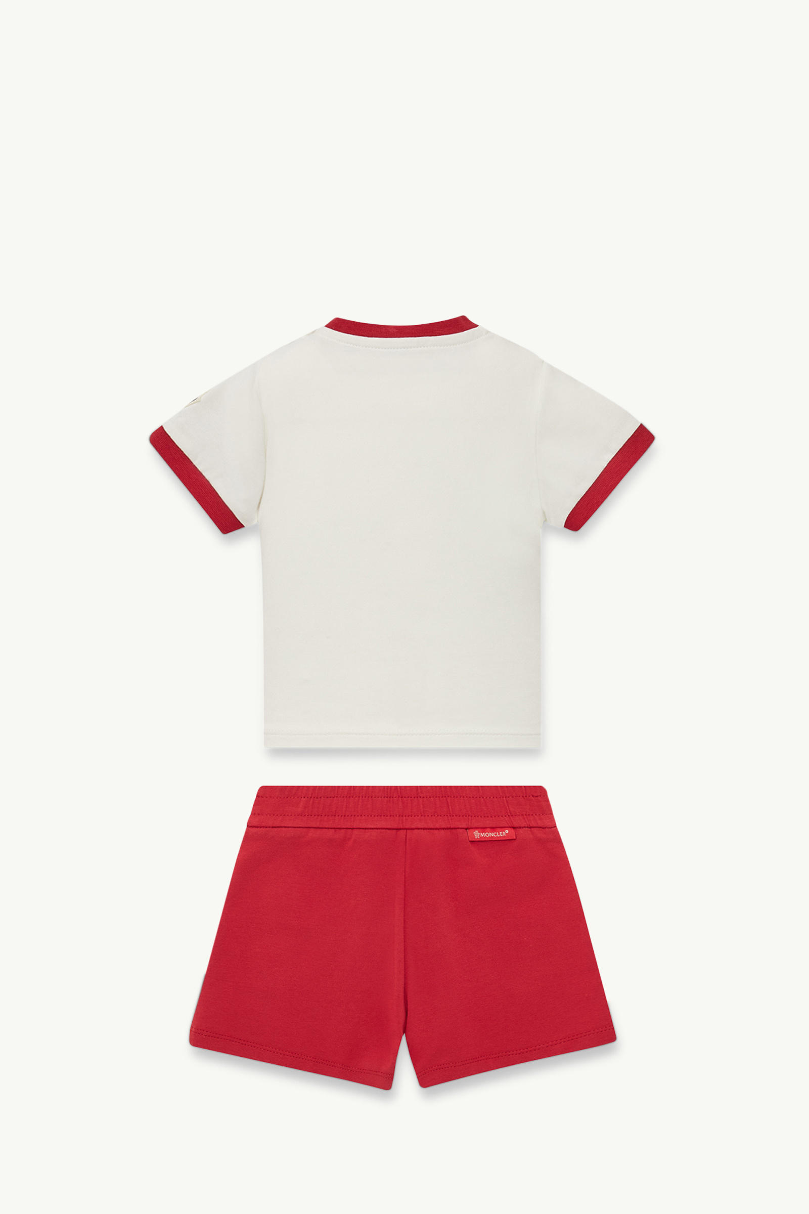 Aquatic Logo Cotton Set Boy White & Red Moncler 1