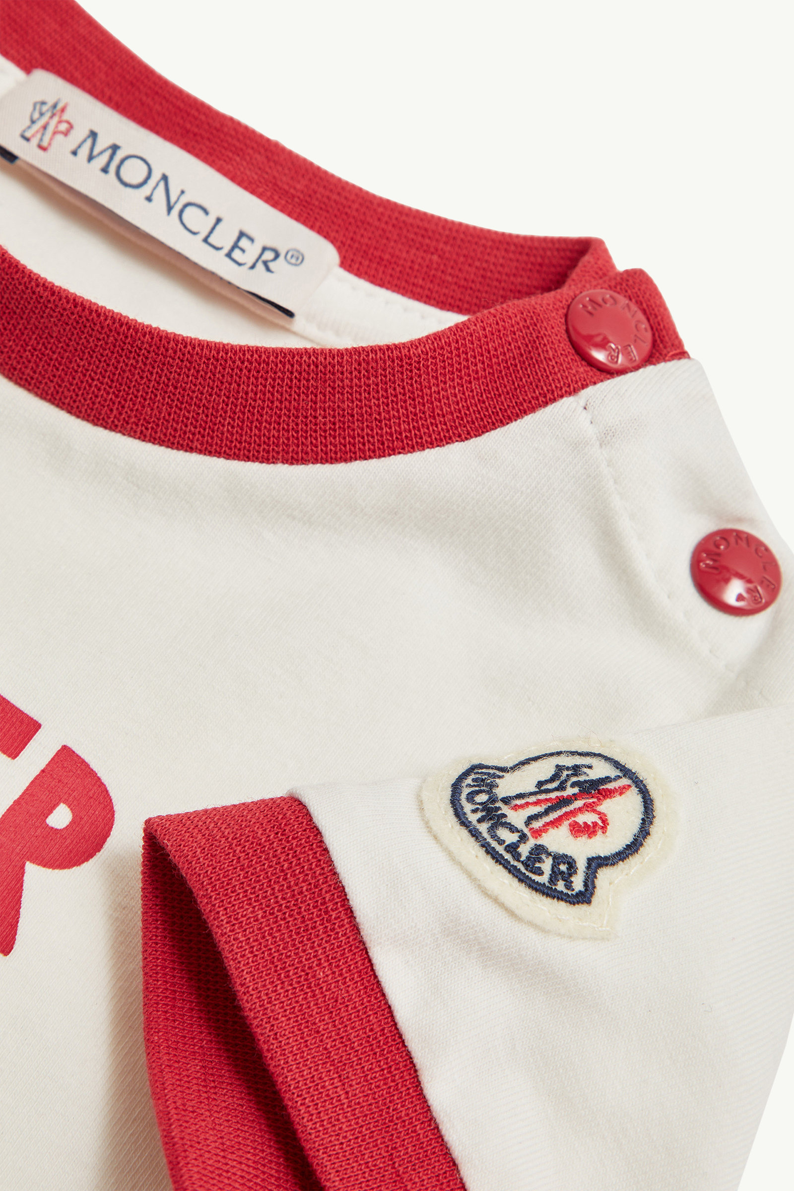 Aquatic Logo Cotton Set Boy White & Red Moncler 2