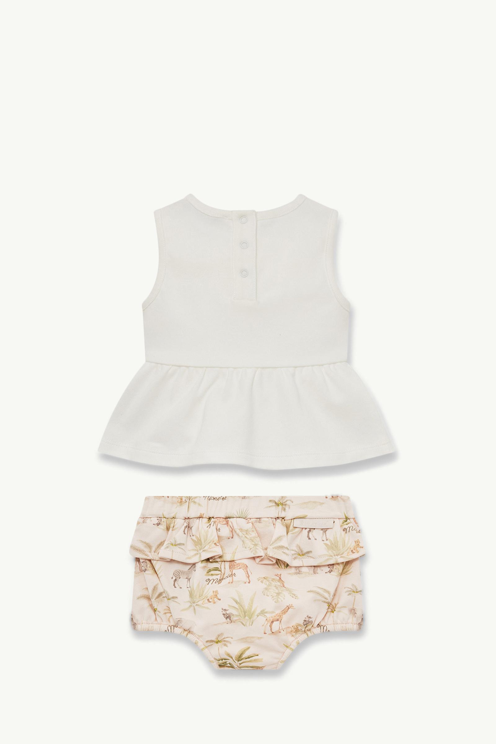 Safari Print Cotton Set Girl White Ivory Moncler 1