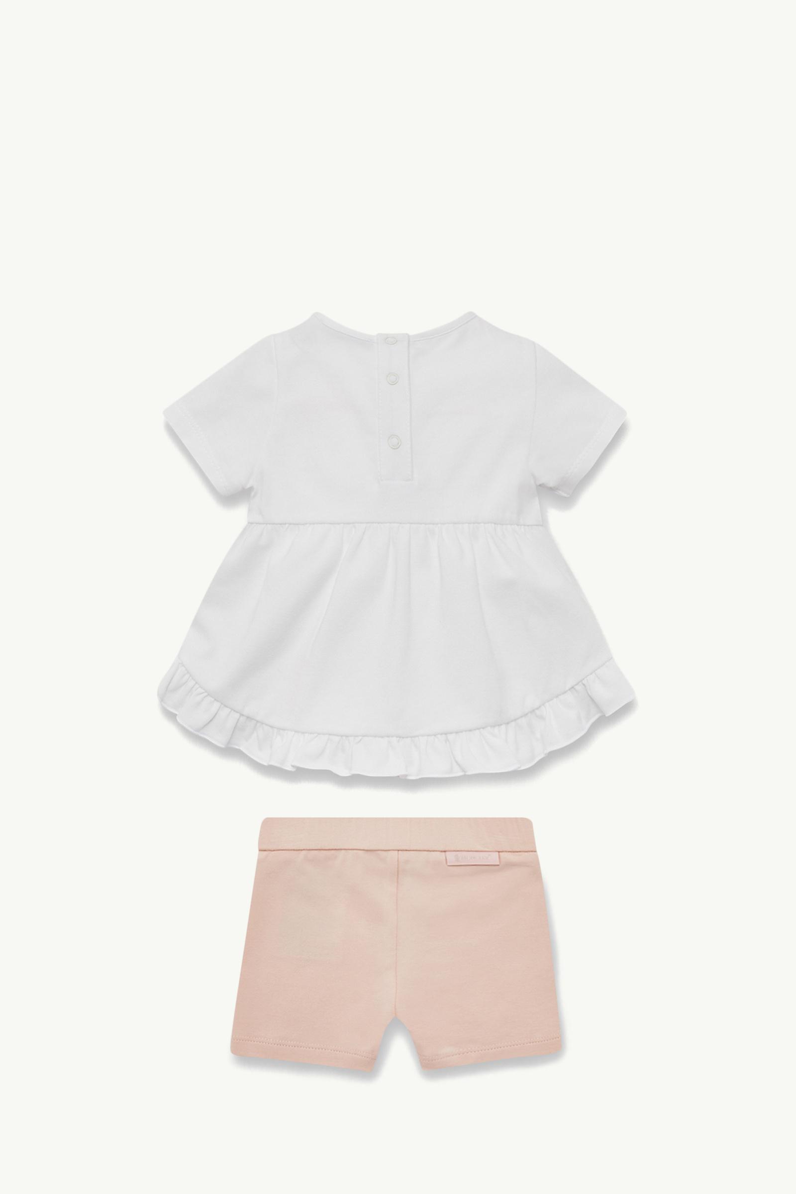 Ruffle-Trimmed Cotton Set Girl White & Pink Moncler 1