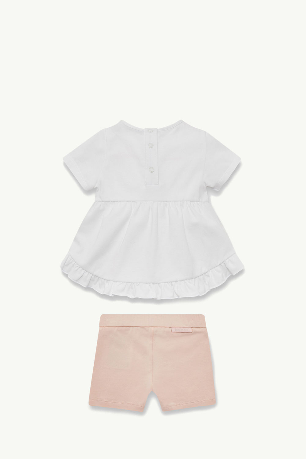 Ruffle-Trimmed Cotton Set Girl White & Pink Moncler 1