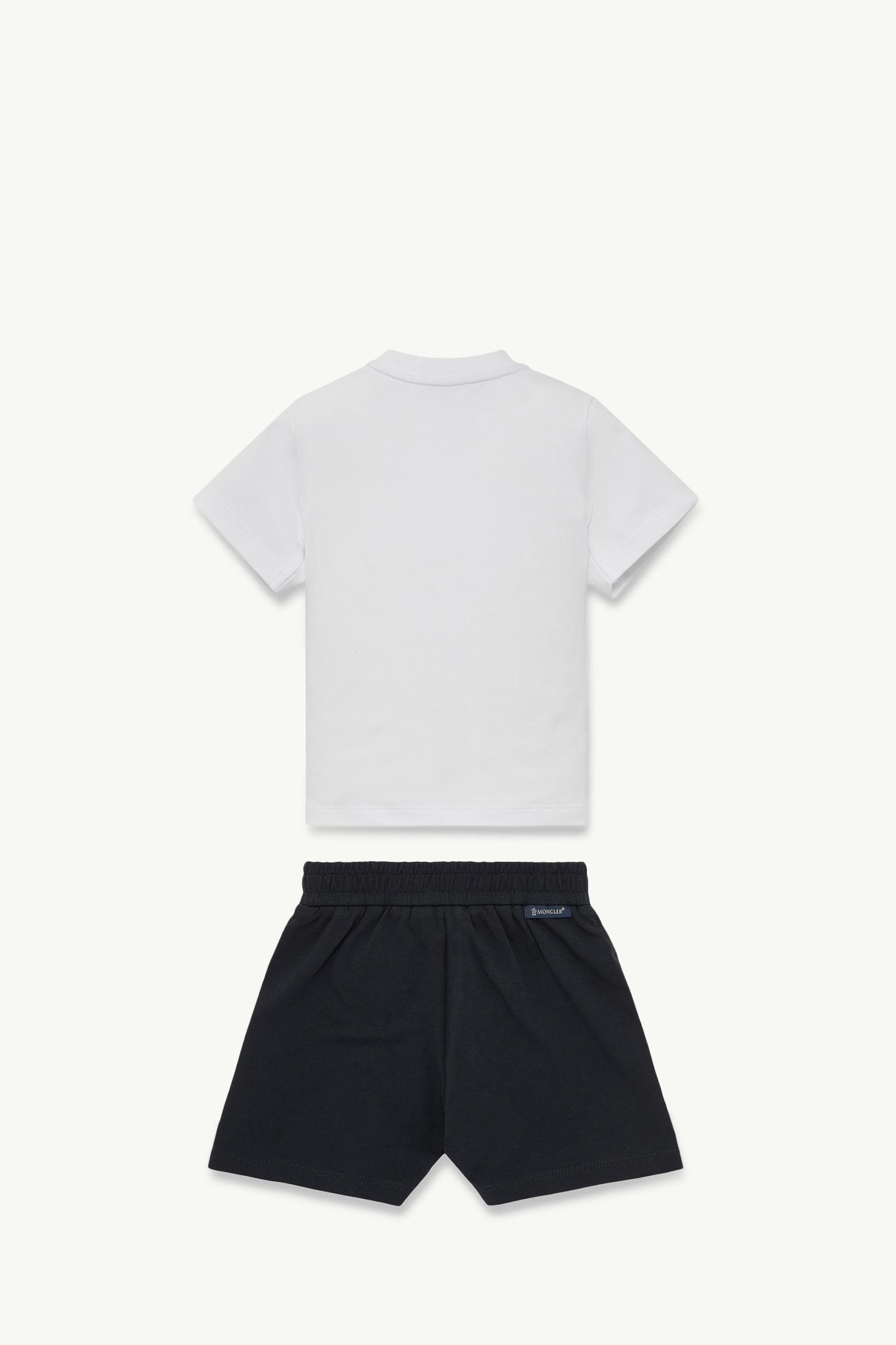 Logo Cotton Set Boy Optical White Moncler 1