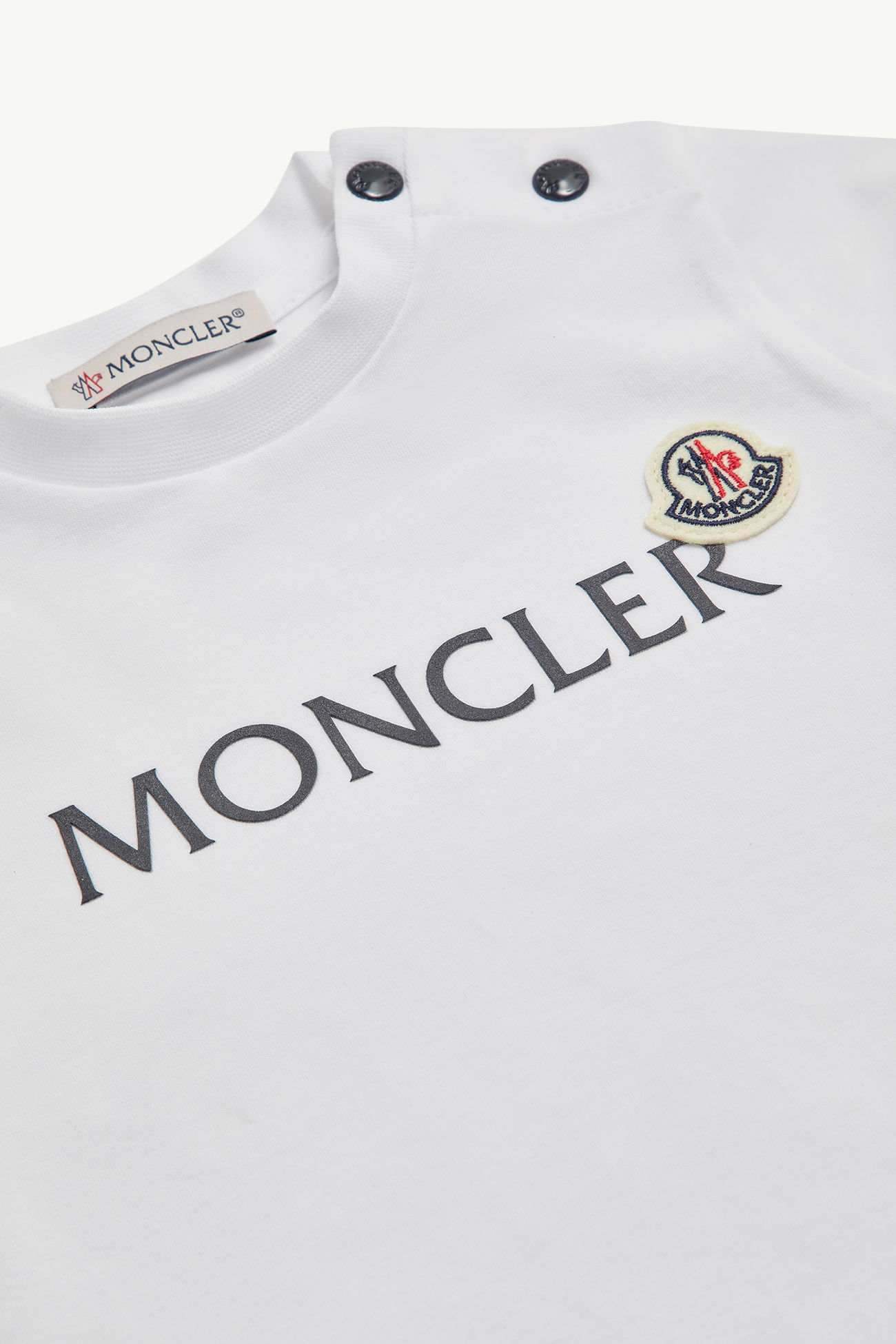 Baumwollset mit Logo Jungen Optisches Weiß Moncler 3