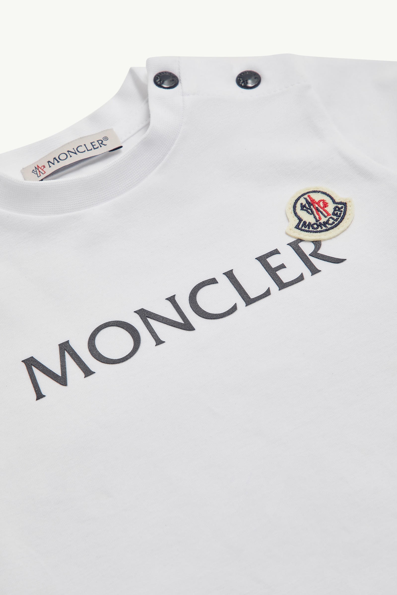 Logo Cotton Set Boy Optical White Moncler 3