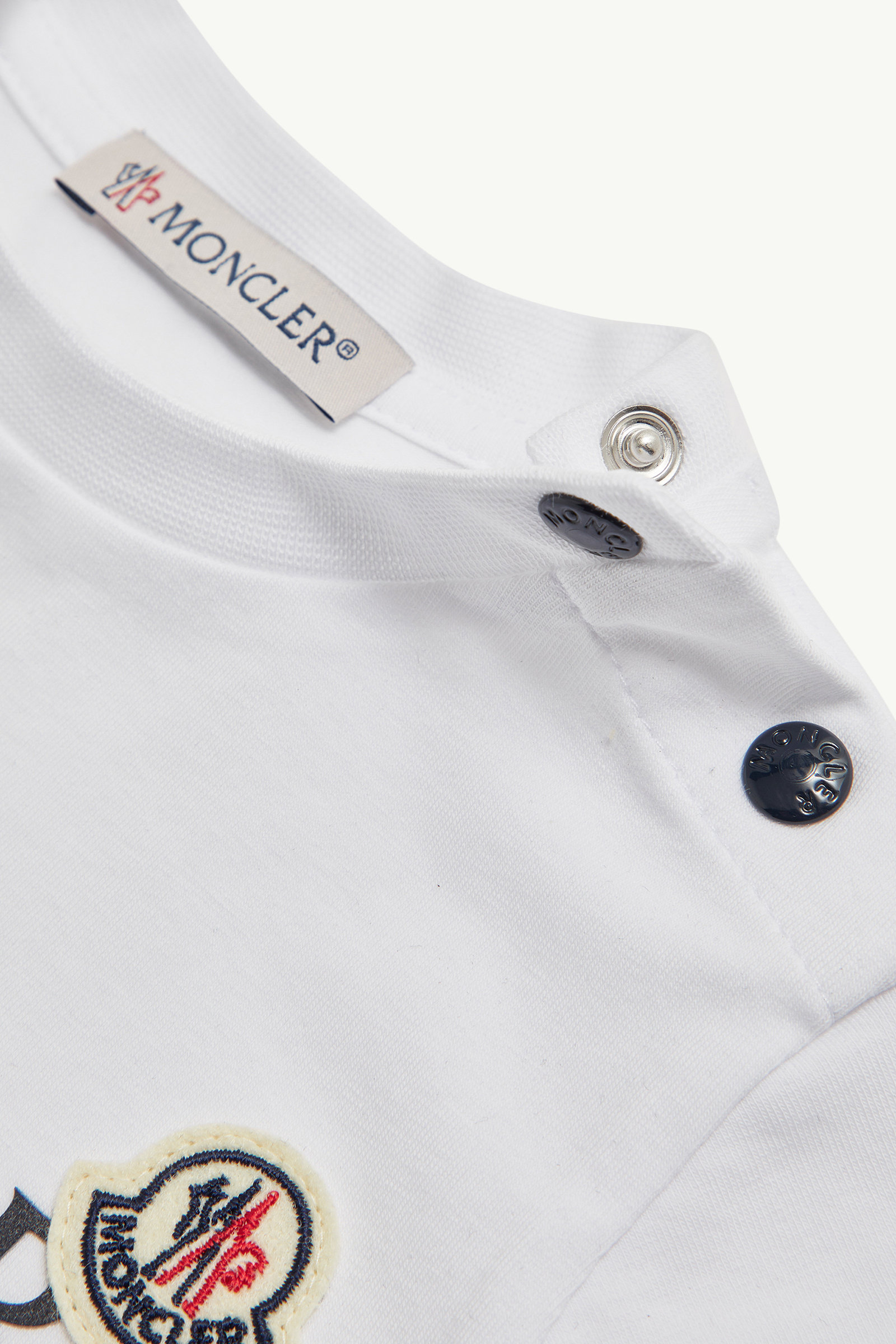 Logo Cotton Set Boy Optical White Moncler 4
