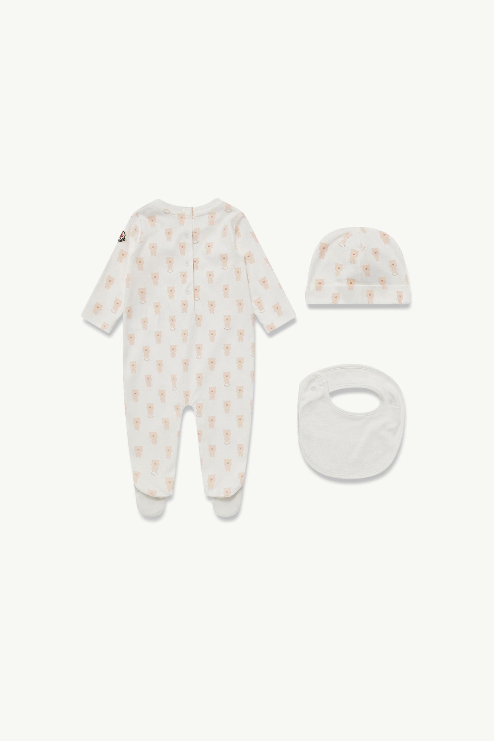 Teddy Bear Print Cotton Set Gender Neutral White Moncler 1