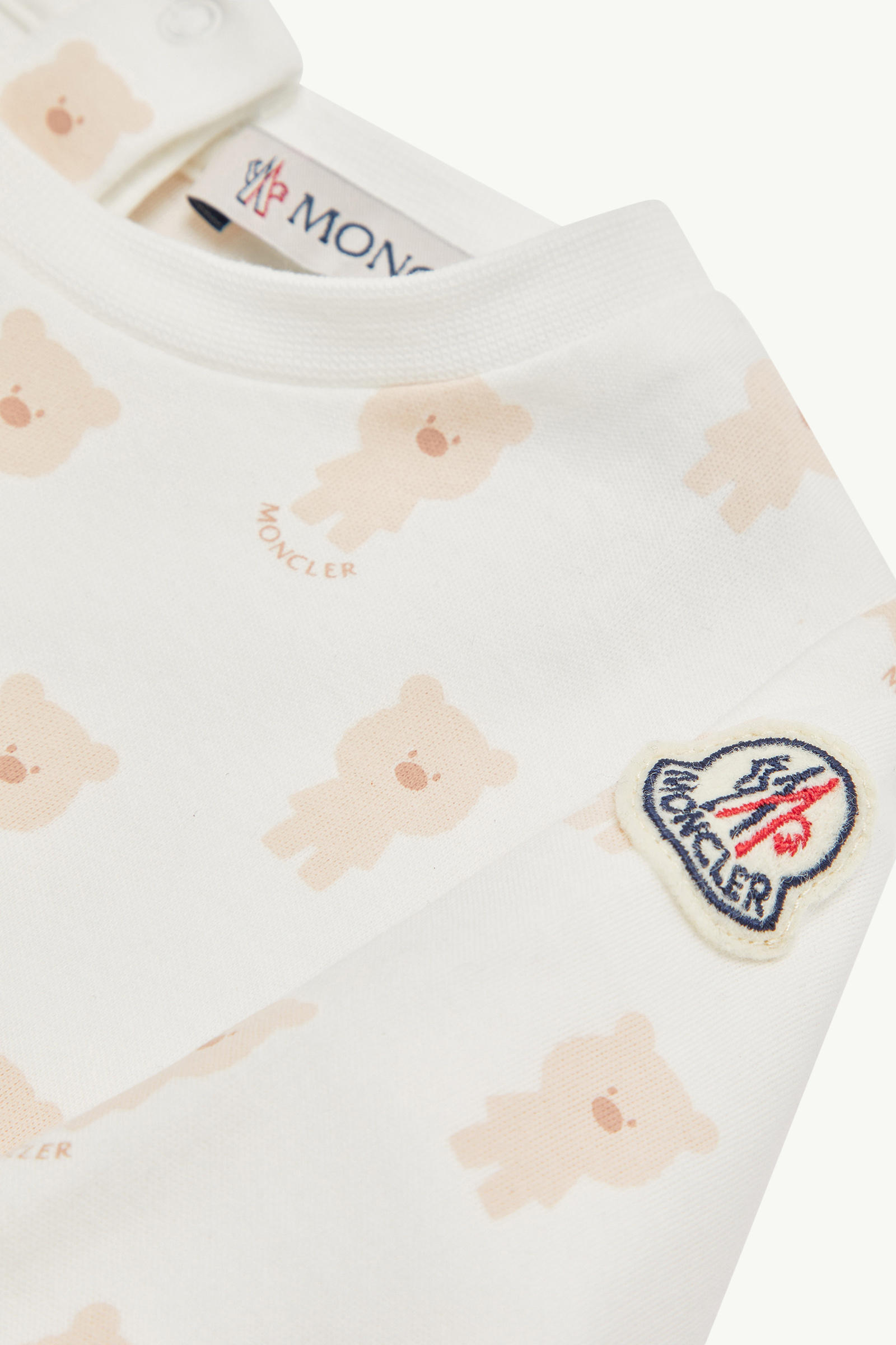Teddy Bear Print Cotton Set Gender Neutral White Moncler 2