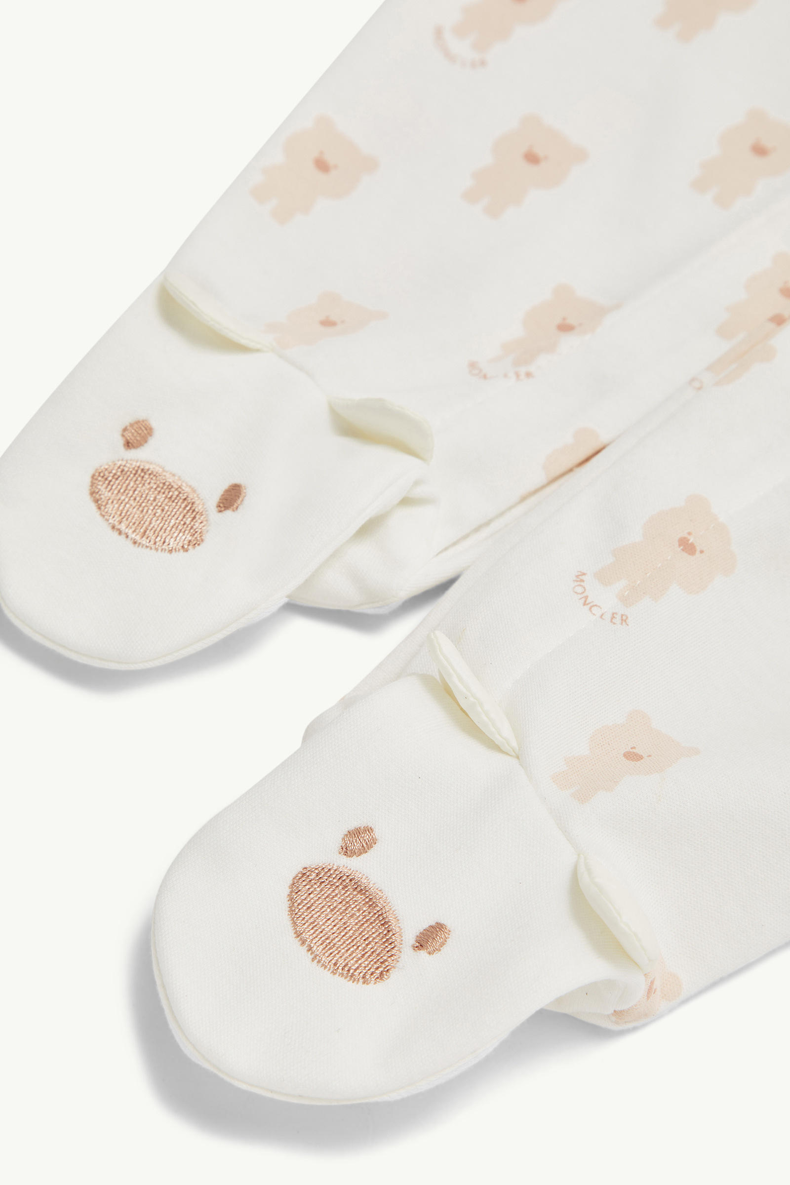 Teddy Bear Print Cotton Set Gender Neutral White Moncler 3