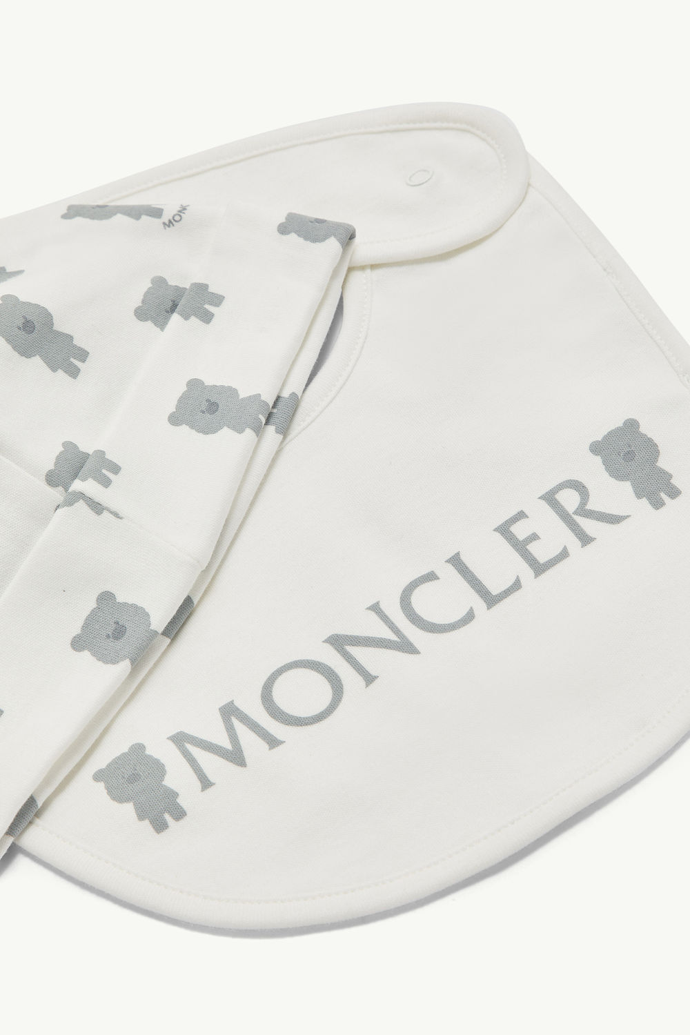 Teddy Bear Print Cotton Set Gender Neutral White & Blue Moncler 4