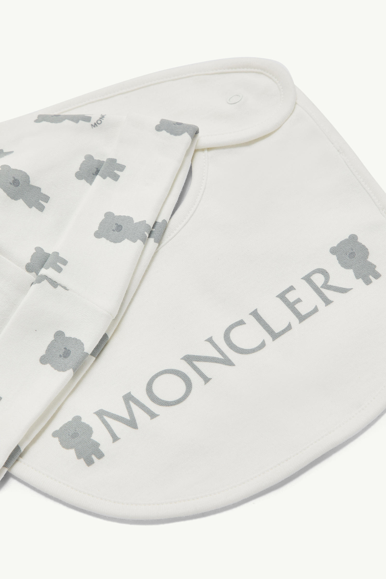 Teddy Bear Print Cotton Set Gender Neutral White & Blue Moncler 4