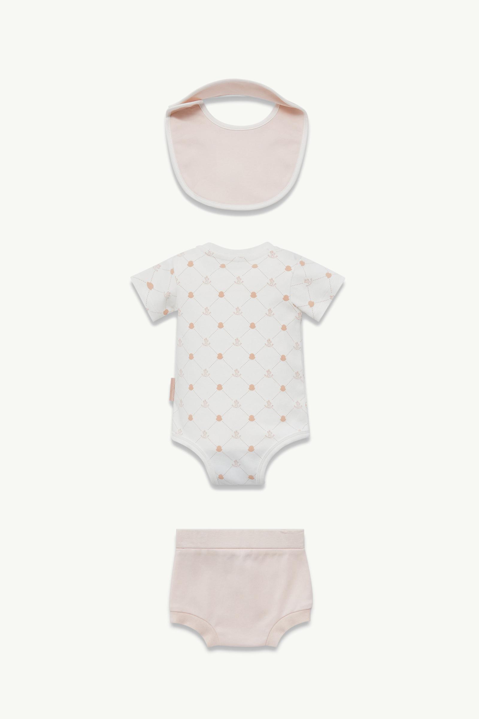 Logo Cotton Set Gender Neutral White & Pink Moncler 1