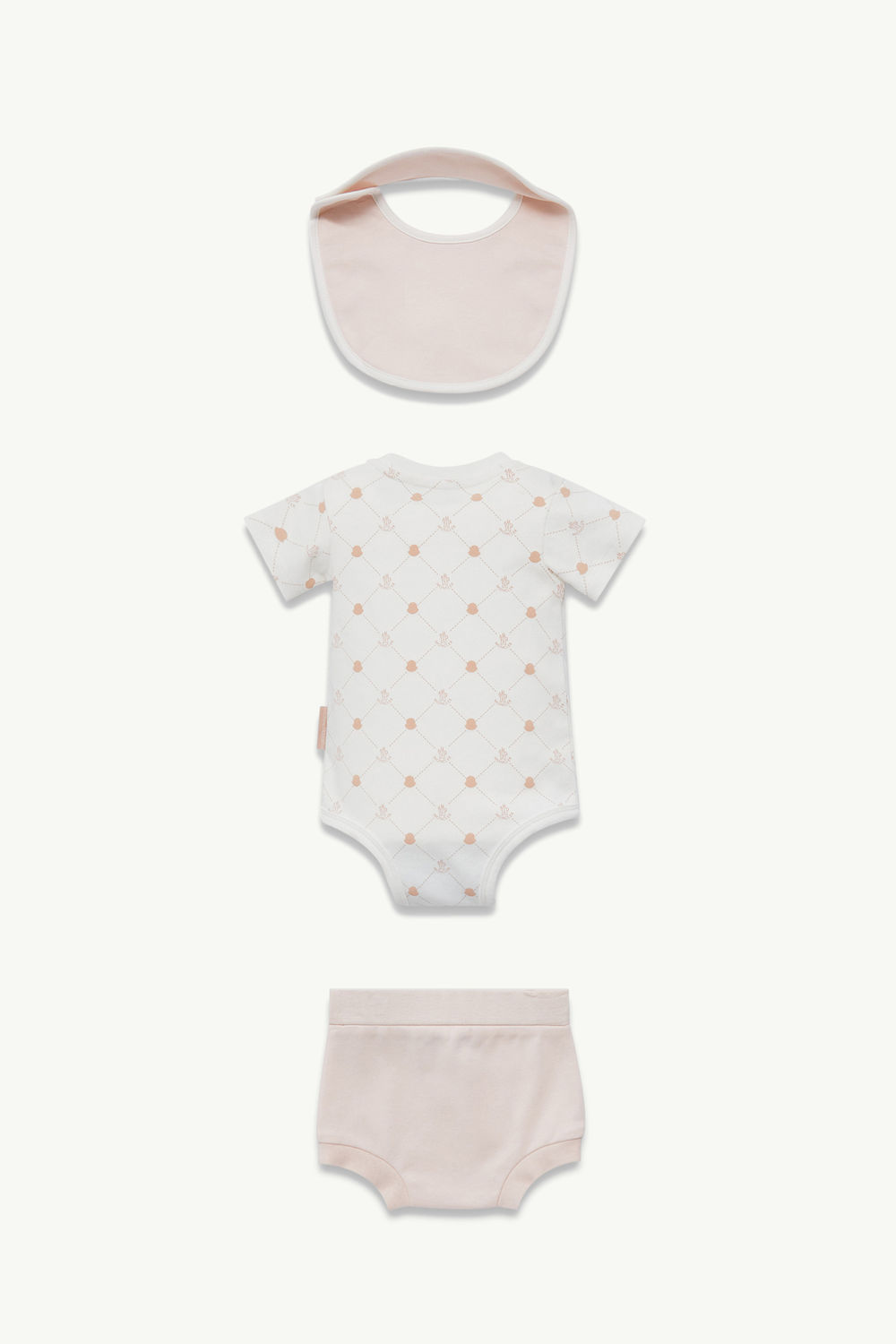 Logo Cotton Set Gender Neutral White & Pink Moncler 1