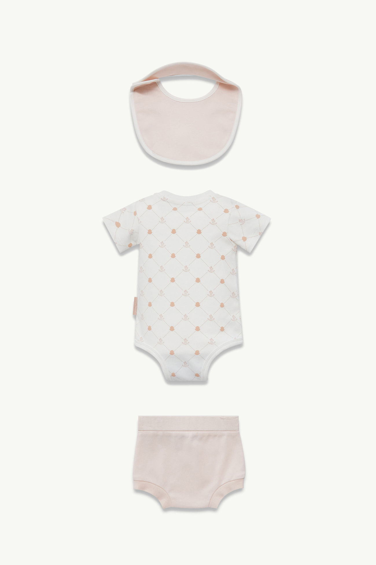 Logo Cotton Set Gender Neutral White & Pink Moncler 1