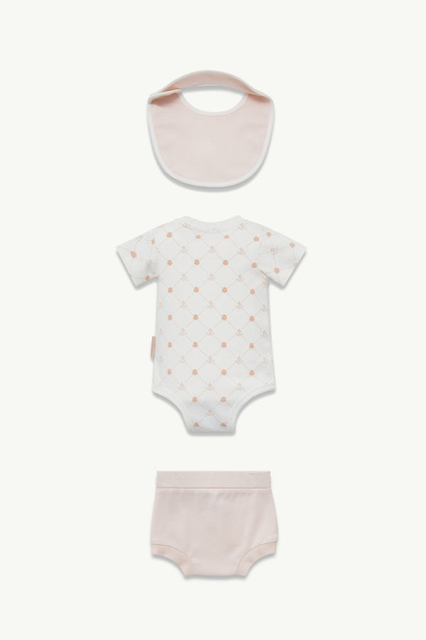 Logo Cotton Set Gender Neutral White & Pink Moncler 1