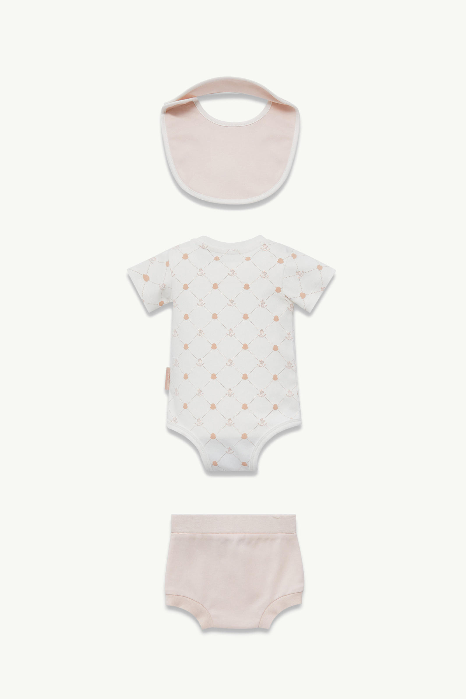 Logo Cotton Set Gender Neutral White & Pink Moncler 1