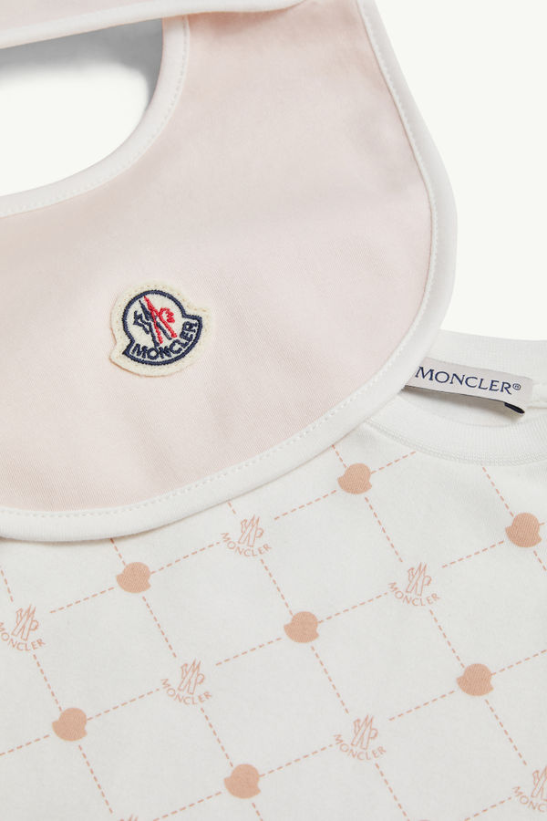 Logo Cotton Set Gender Neutral White & Pink Moncler 3