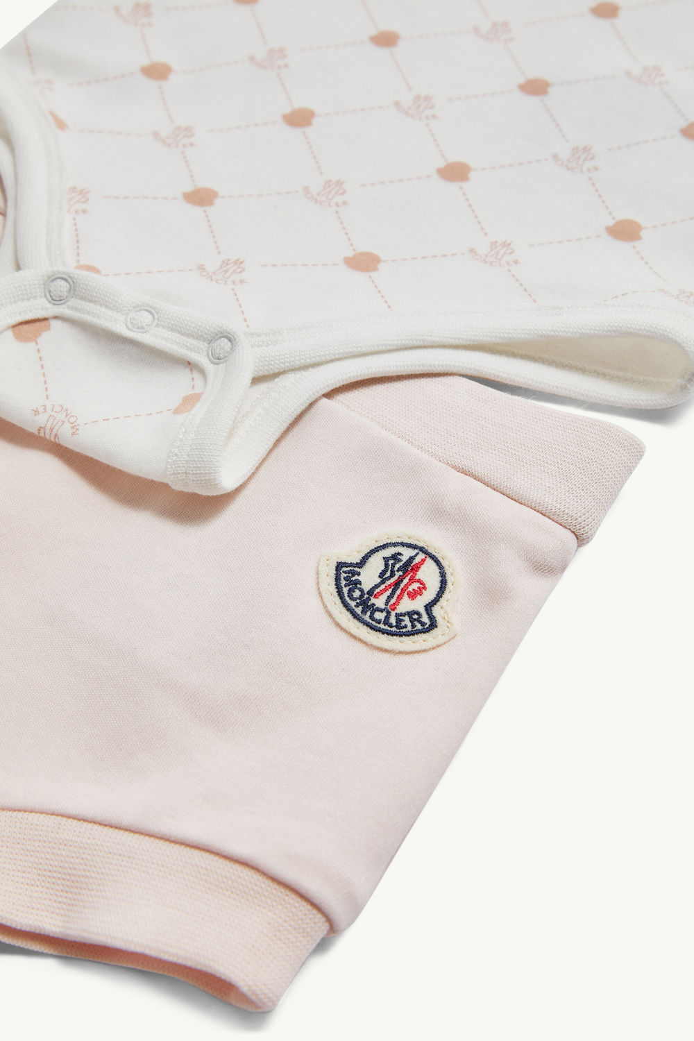 Logo Cotton Set Gender Neutral White & Pink Moncler 4