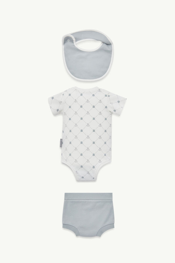 Baumwollset mit Logo Genderneutral Blau & Weiss Moncler 1