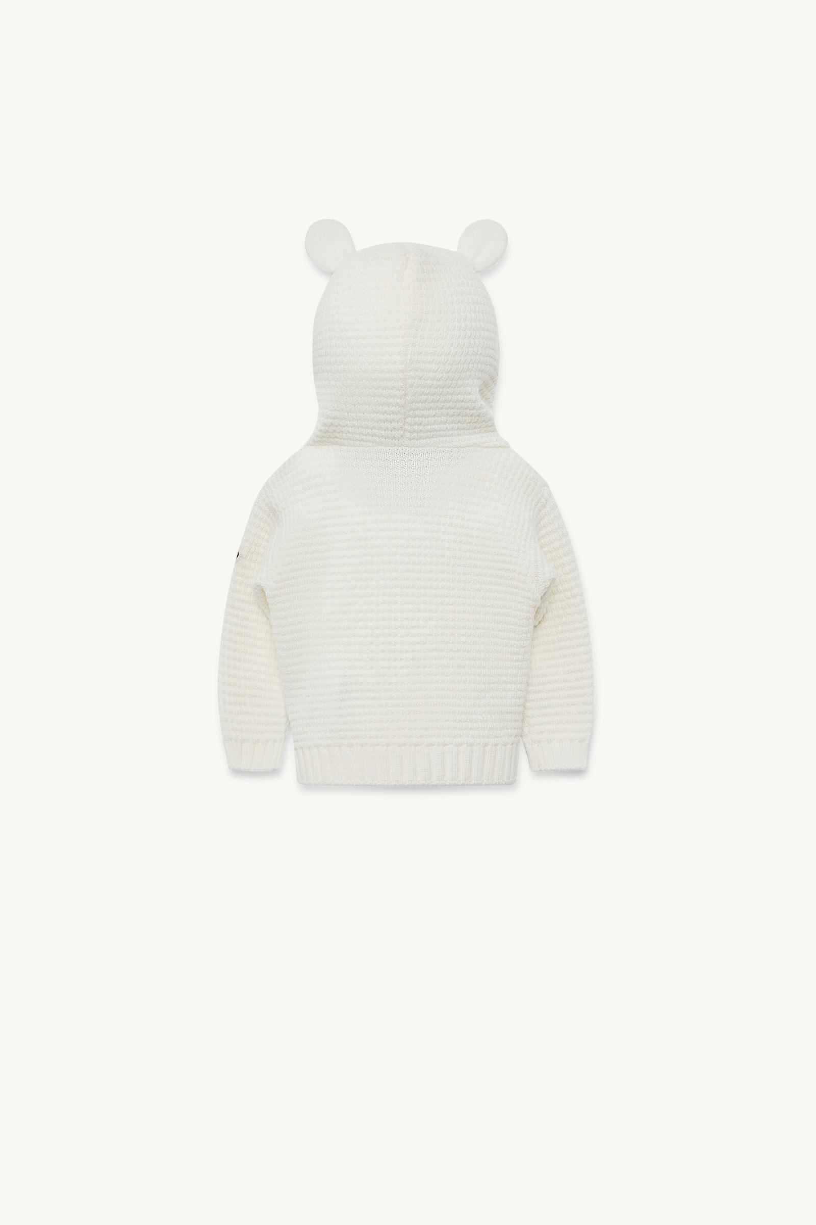 Hooded Teddy Bear Wool Zip-Up Cardigan Gender Neutral White Moncler 1