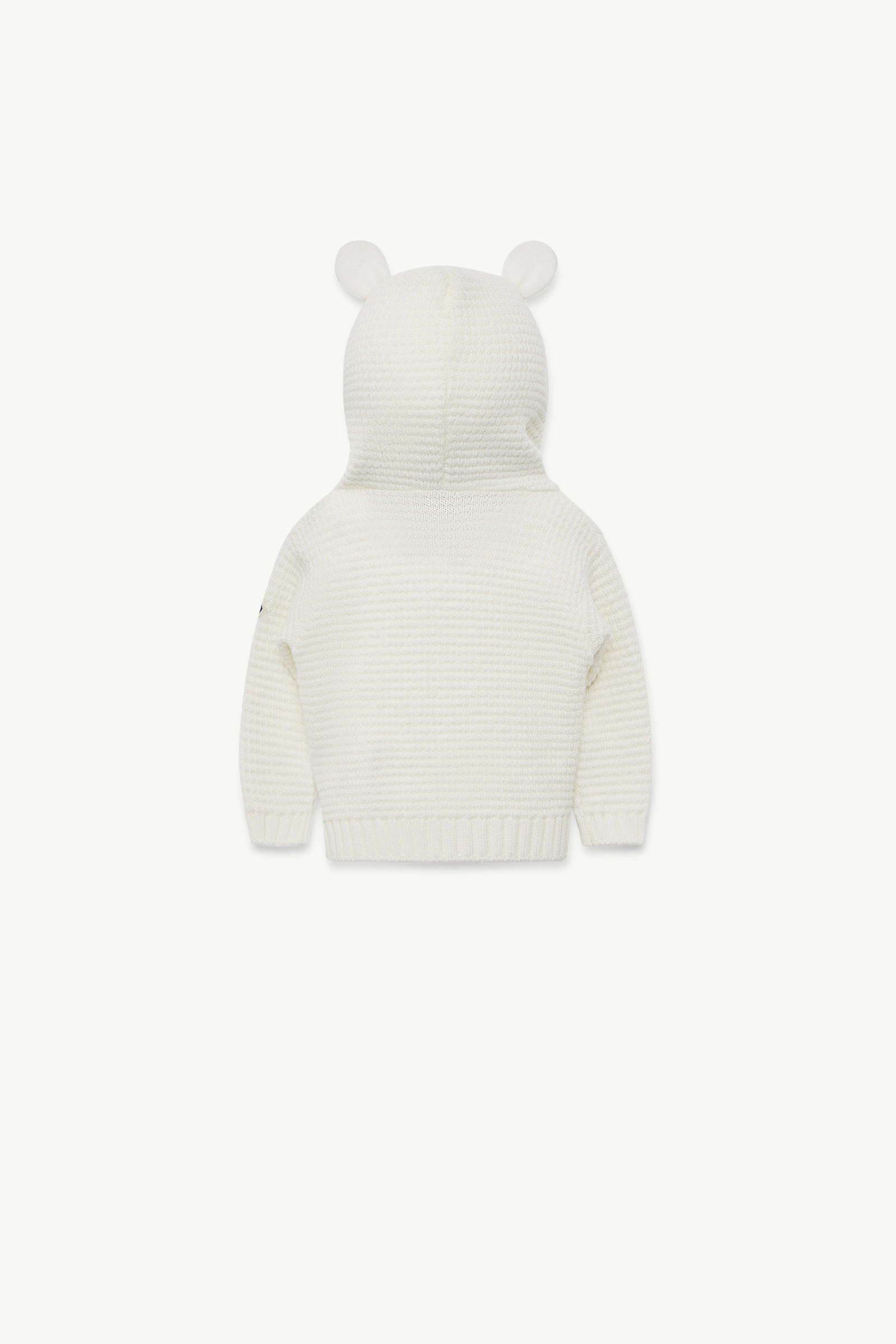 Teddybär-Strickjacke aus Wolle mit Kapuze und Reißverschluss Genderneutral Weiß Moncler 1