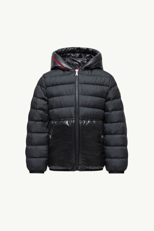 Arnaldo Hooded Down Jacket Boy Black Moncler 0