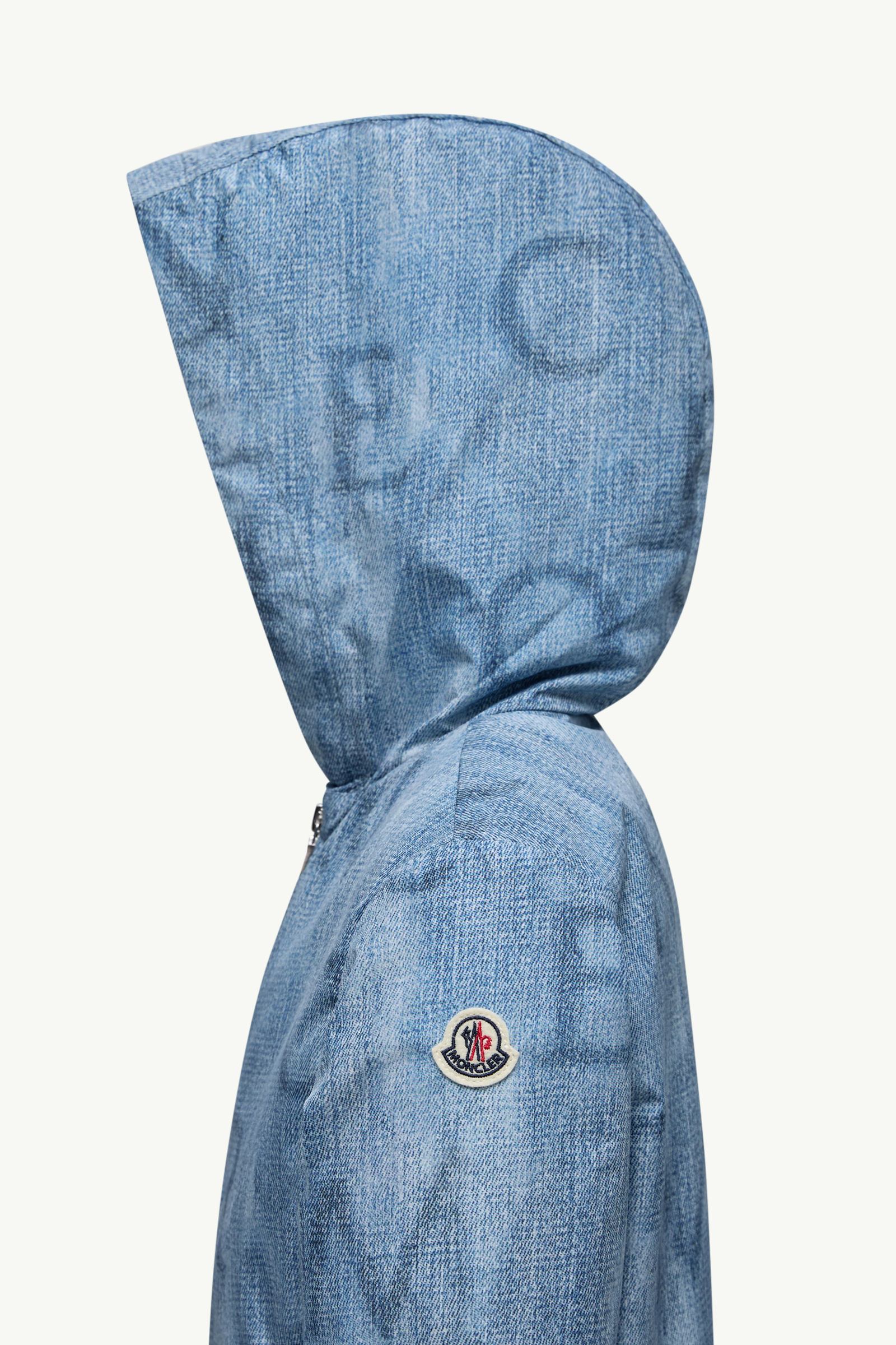 Seanle Denim-Effect Hooded Jacket Boy Denim Blue Moncler 1