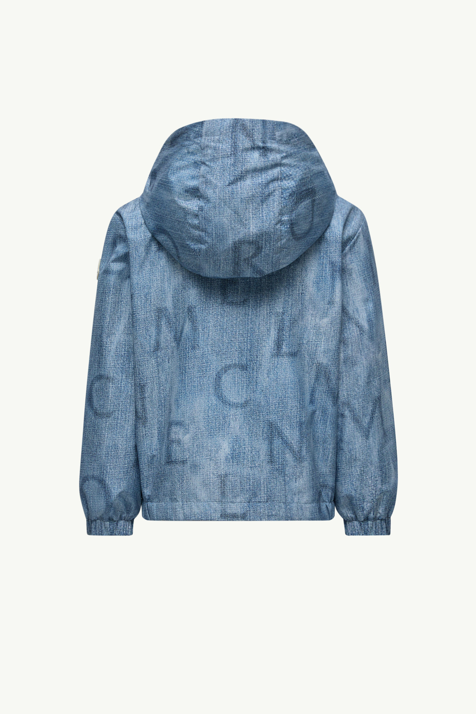 Seanle Denim-Effect Hooded Jacket Boy Denim Blue Moncler 2