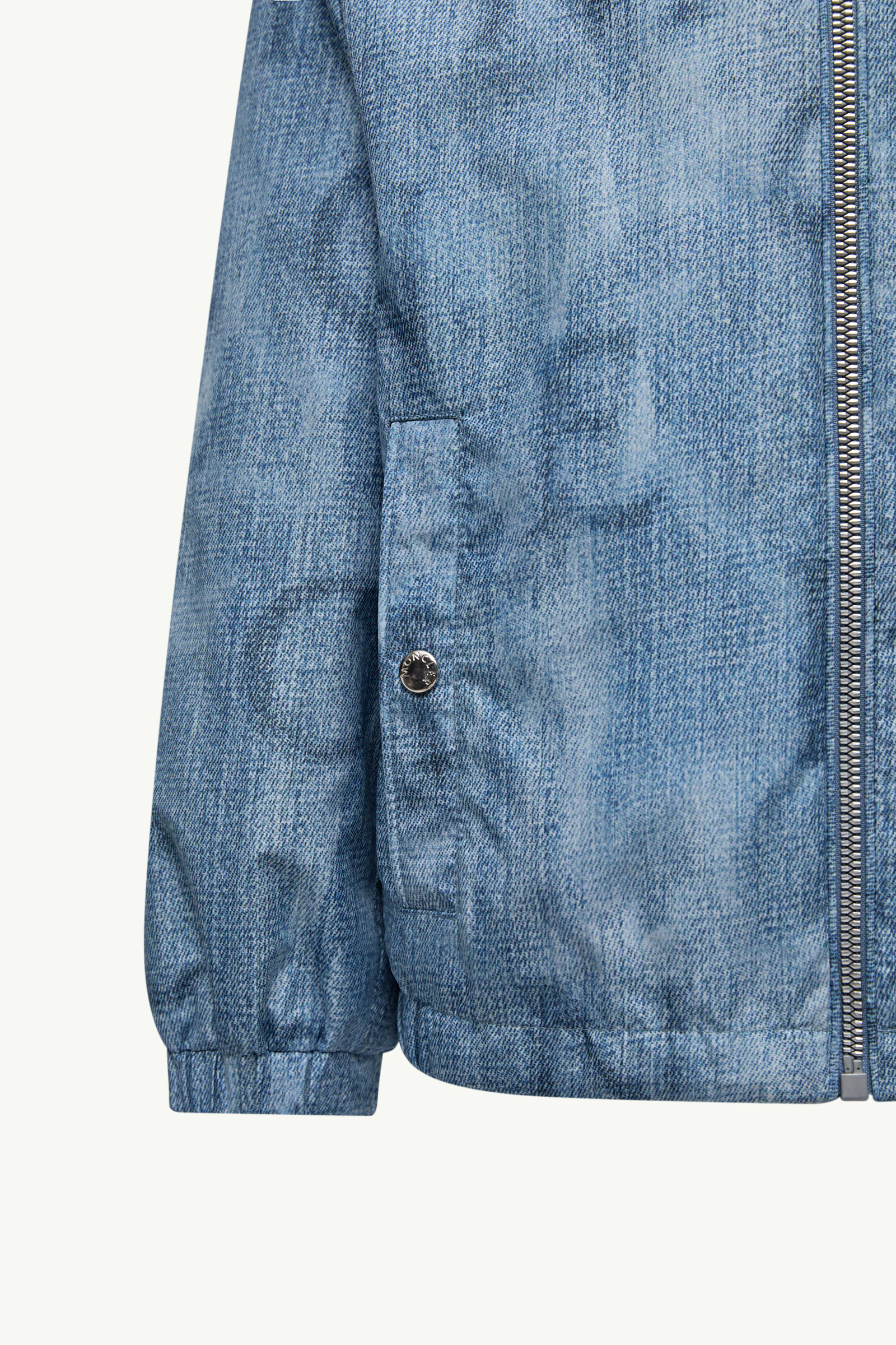 Seanle Denim-Effect Hooded Jacket Boy Denim Blue Moncler 3