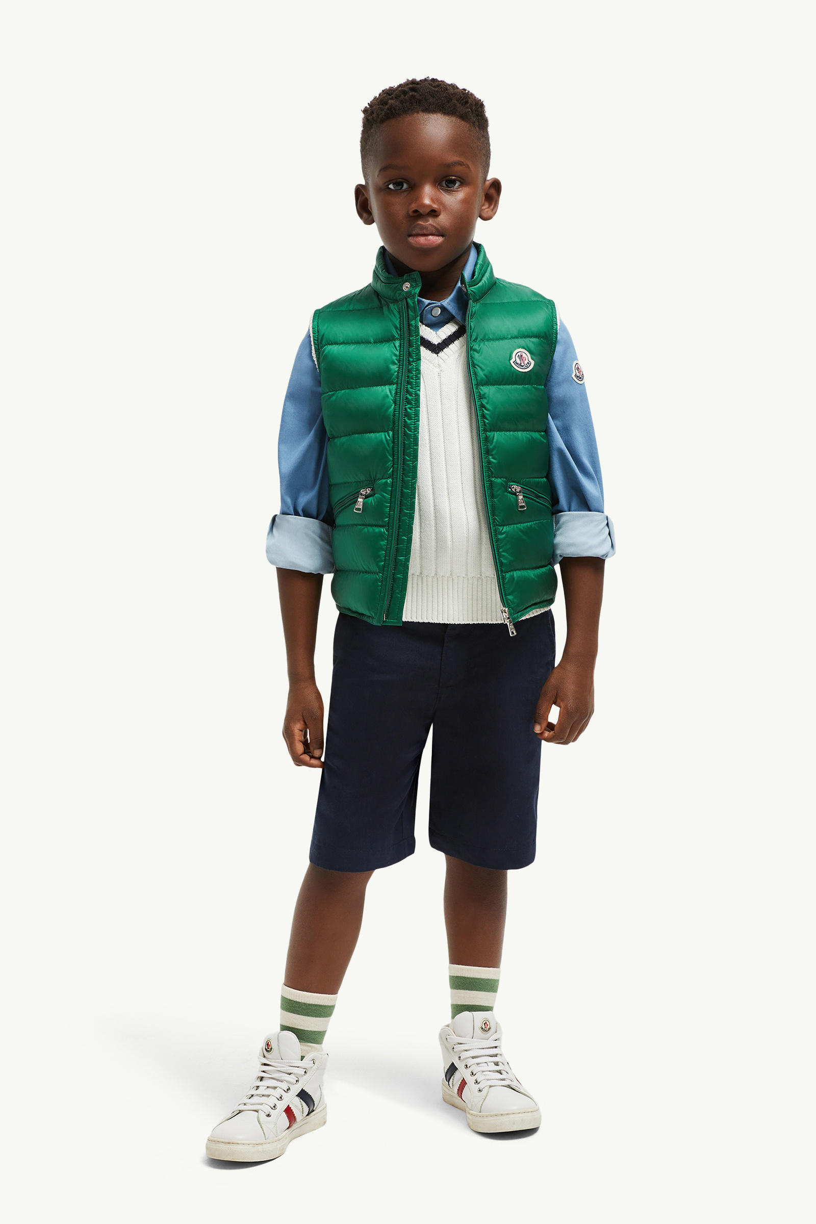 Gui Packable Down gilet Boy Emerald Green Moncler 1