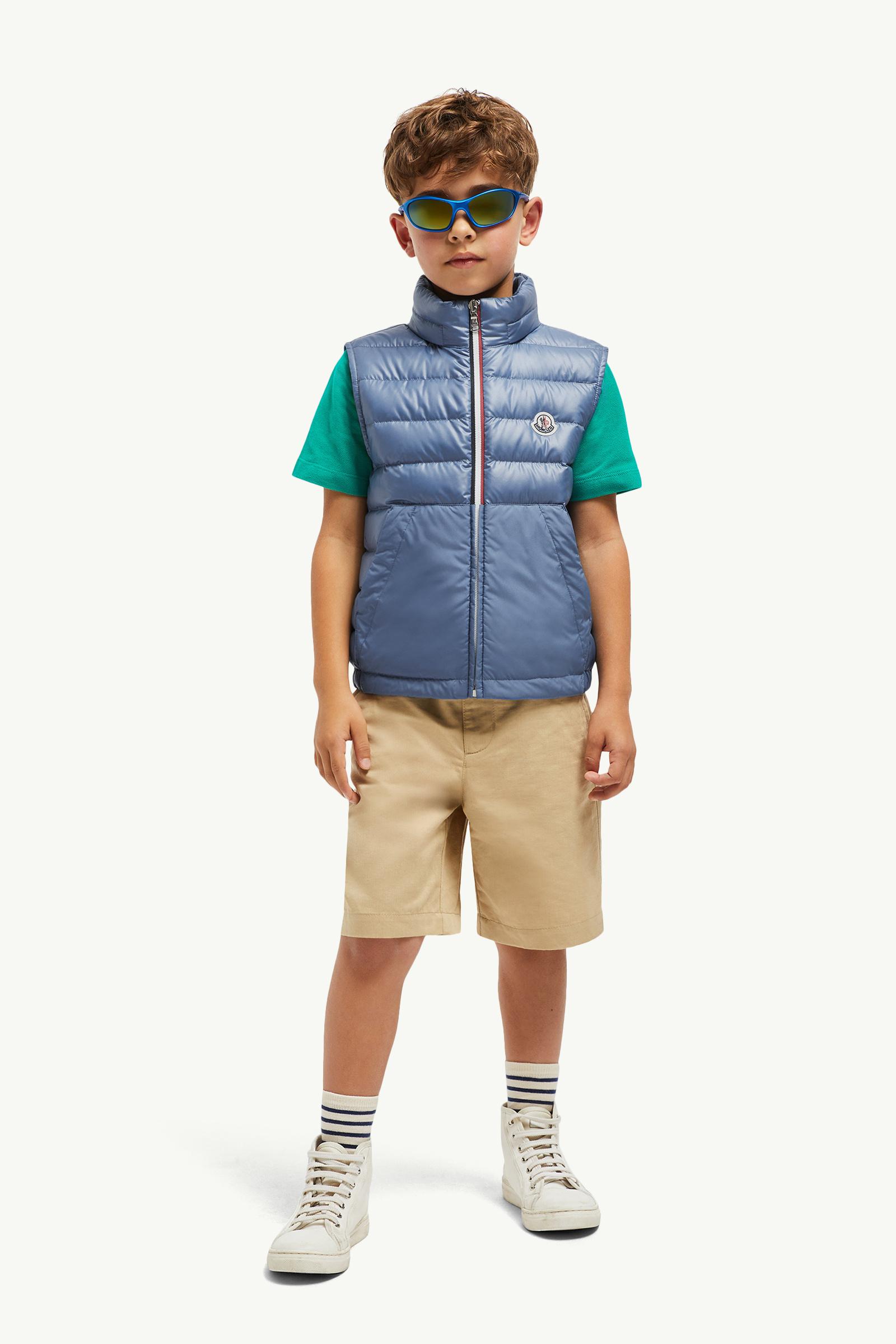Apatou Hooded Down gilet Boy Pastel Blue Moncler 1