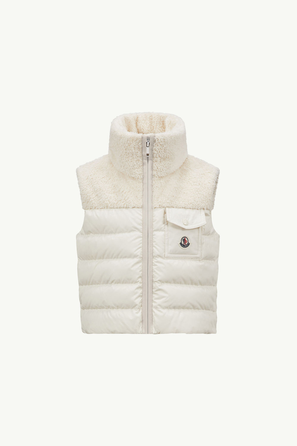 Doudoune sans manches en teddy Jeromy Fille Blanc Ivoire Moncler 0