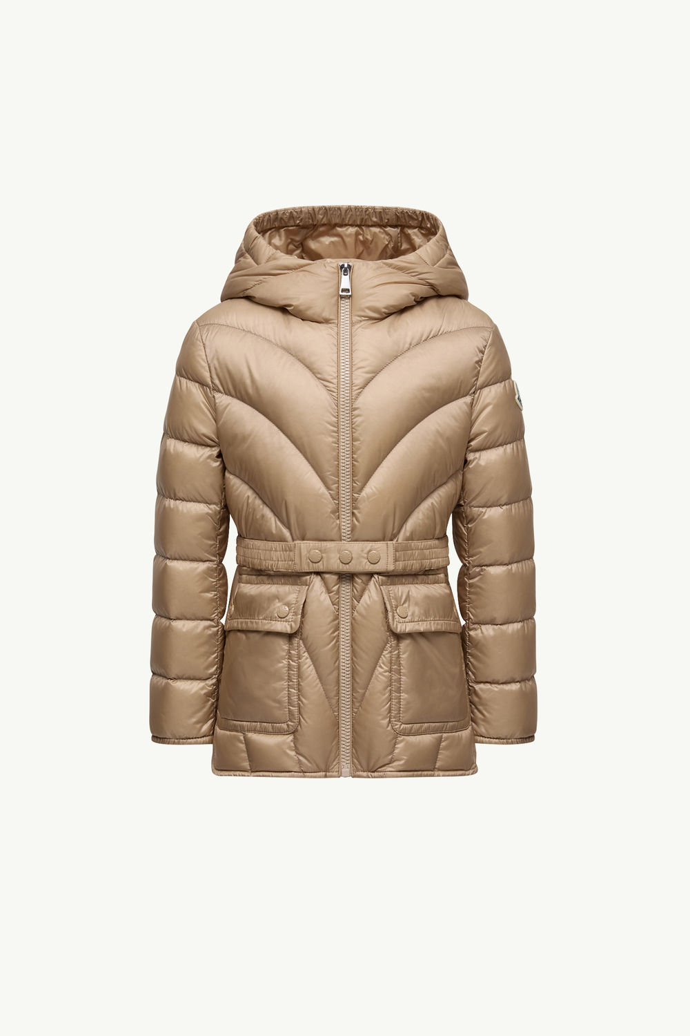 Argenno Hooded Down Jacket Girl Beige Moncler 0