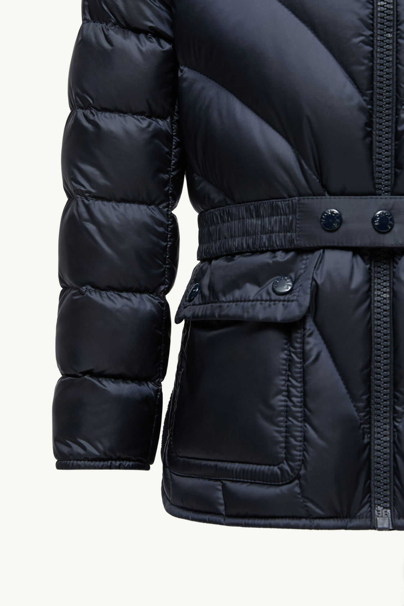Argenno Hooded Down Jacket Girl Night Blue Moncler 3